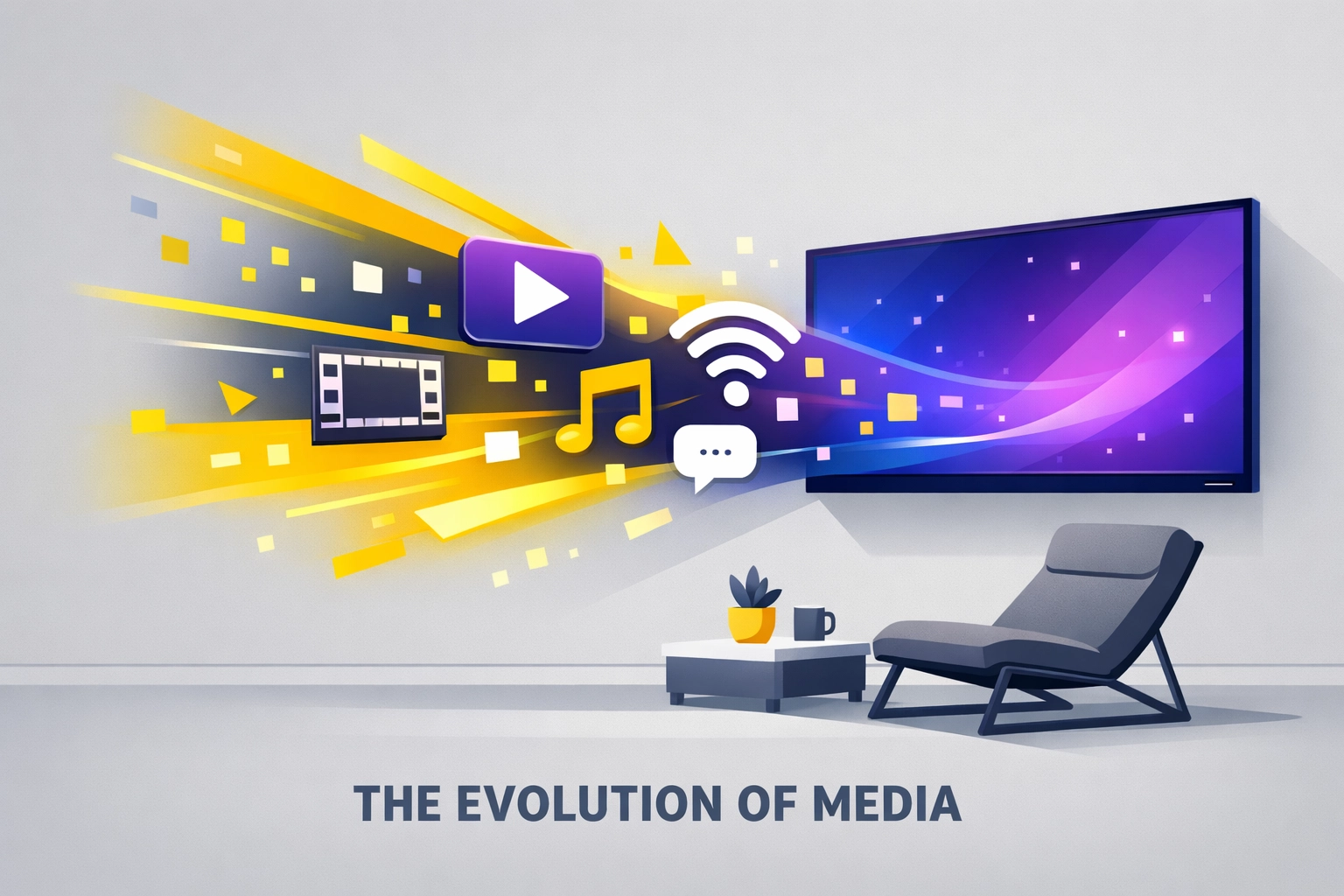 Modern living room smart TV illustrating the transition from local TV advertising to targeted streaming ads.