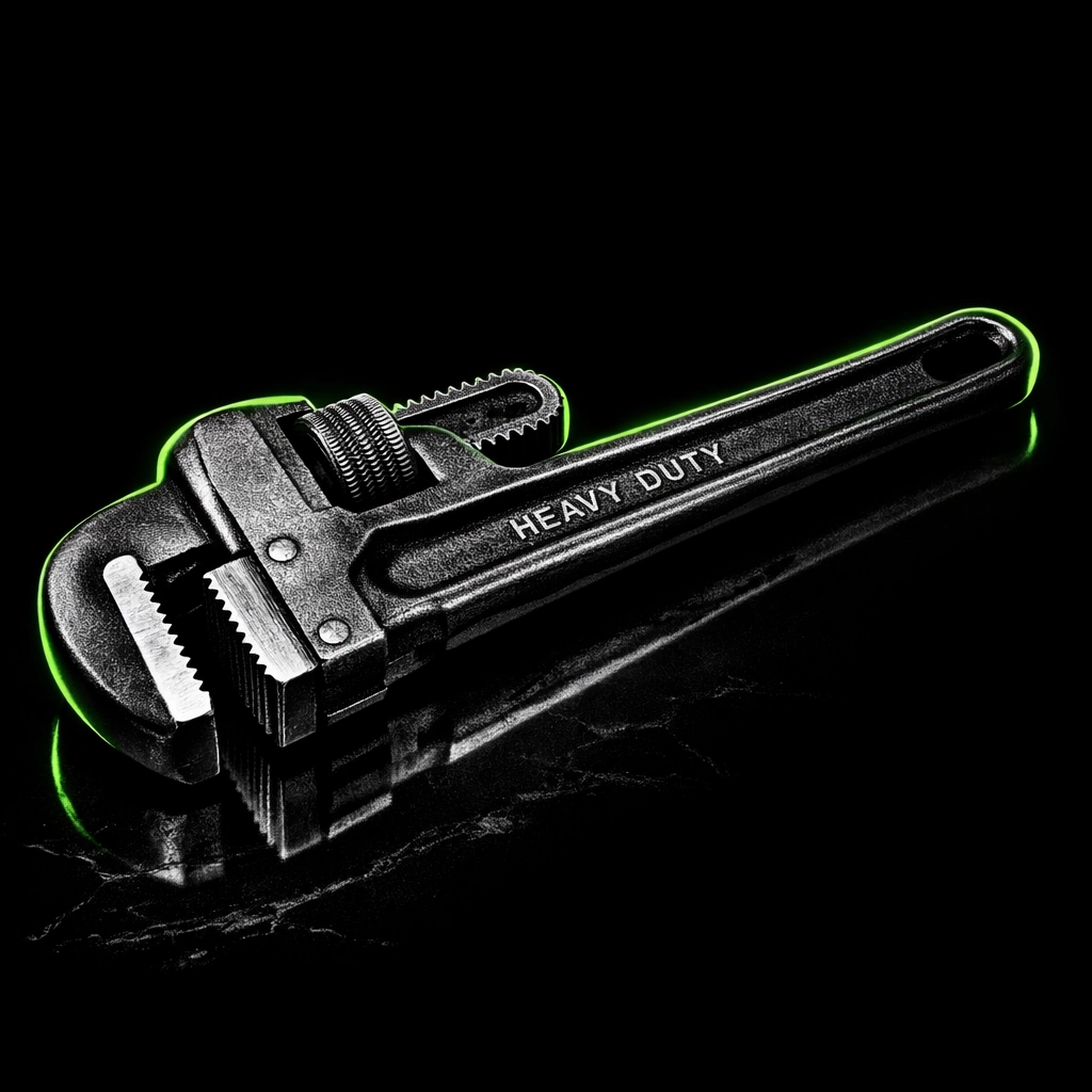 Professional pipe wrench illustrating the quality and reliability of Camden County plumbing contractors.