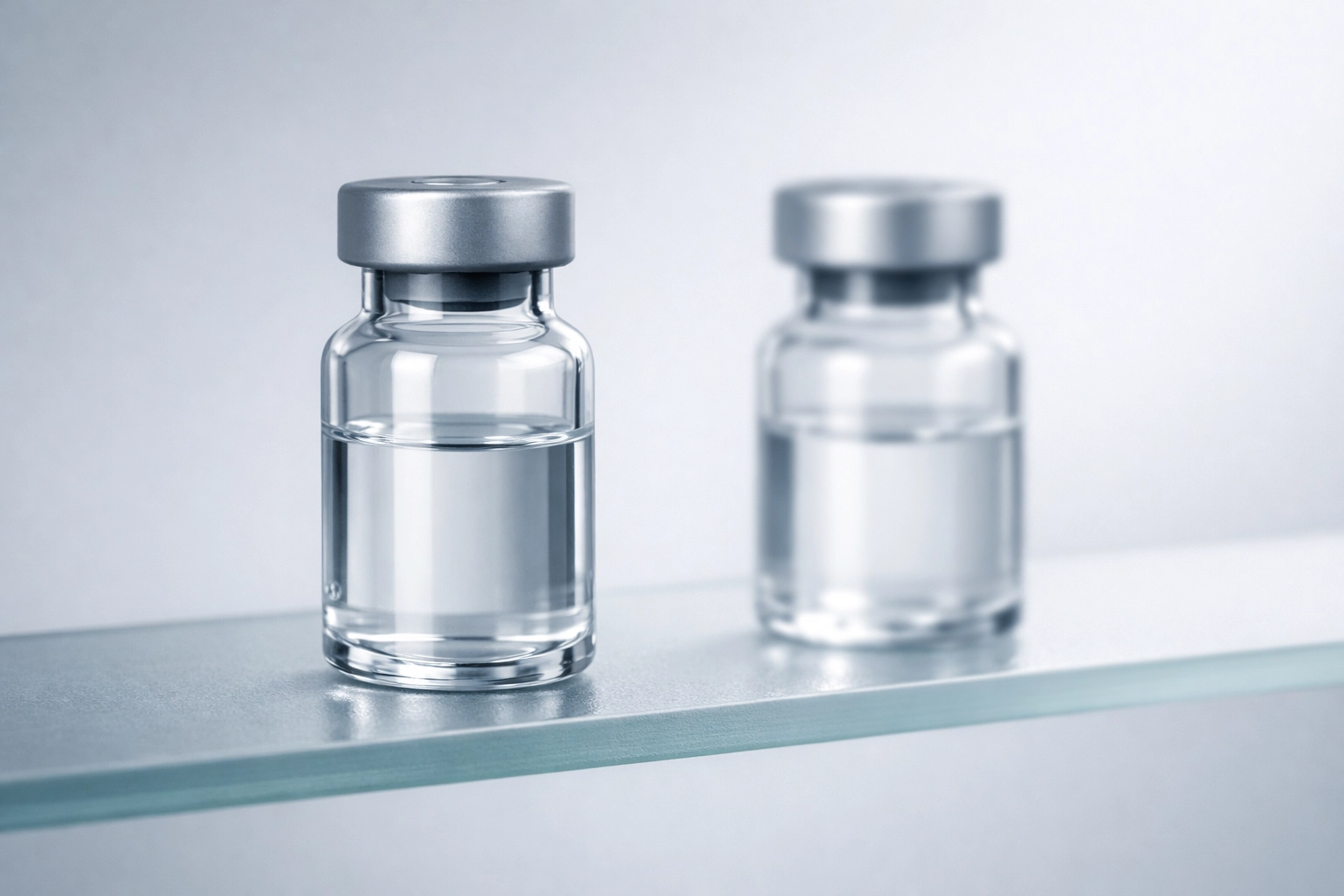 Side-by-side comparison of Retatrutide and Tirzepatide vials for clinical metabolic research.