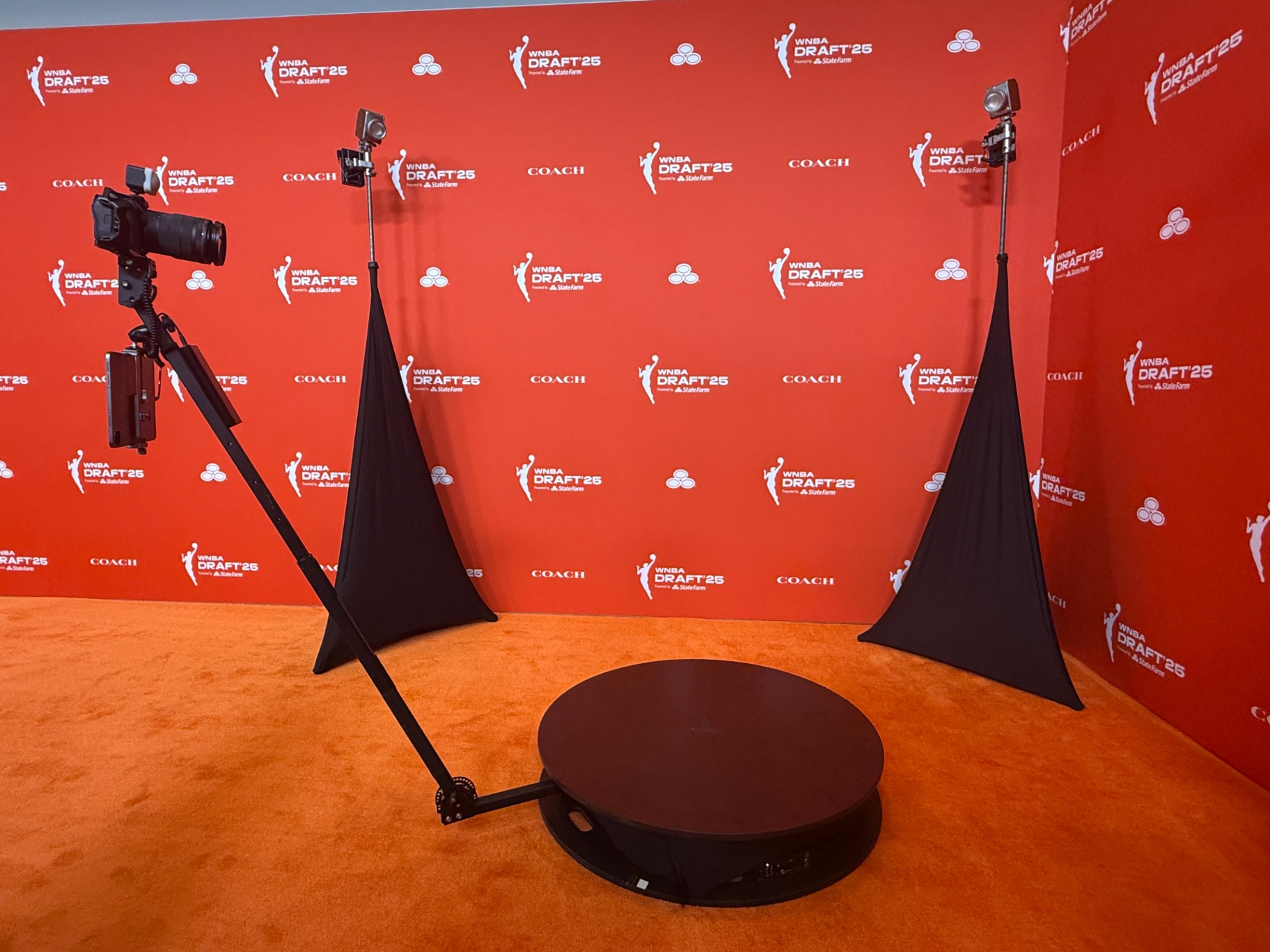 Studio Z Custom Photo Activations WNBA Draft cinematic 360 video booth with pro lighting and stabilized rotation