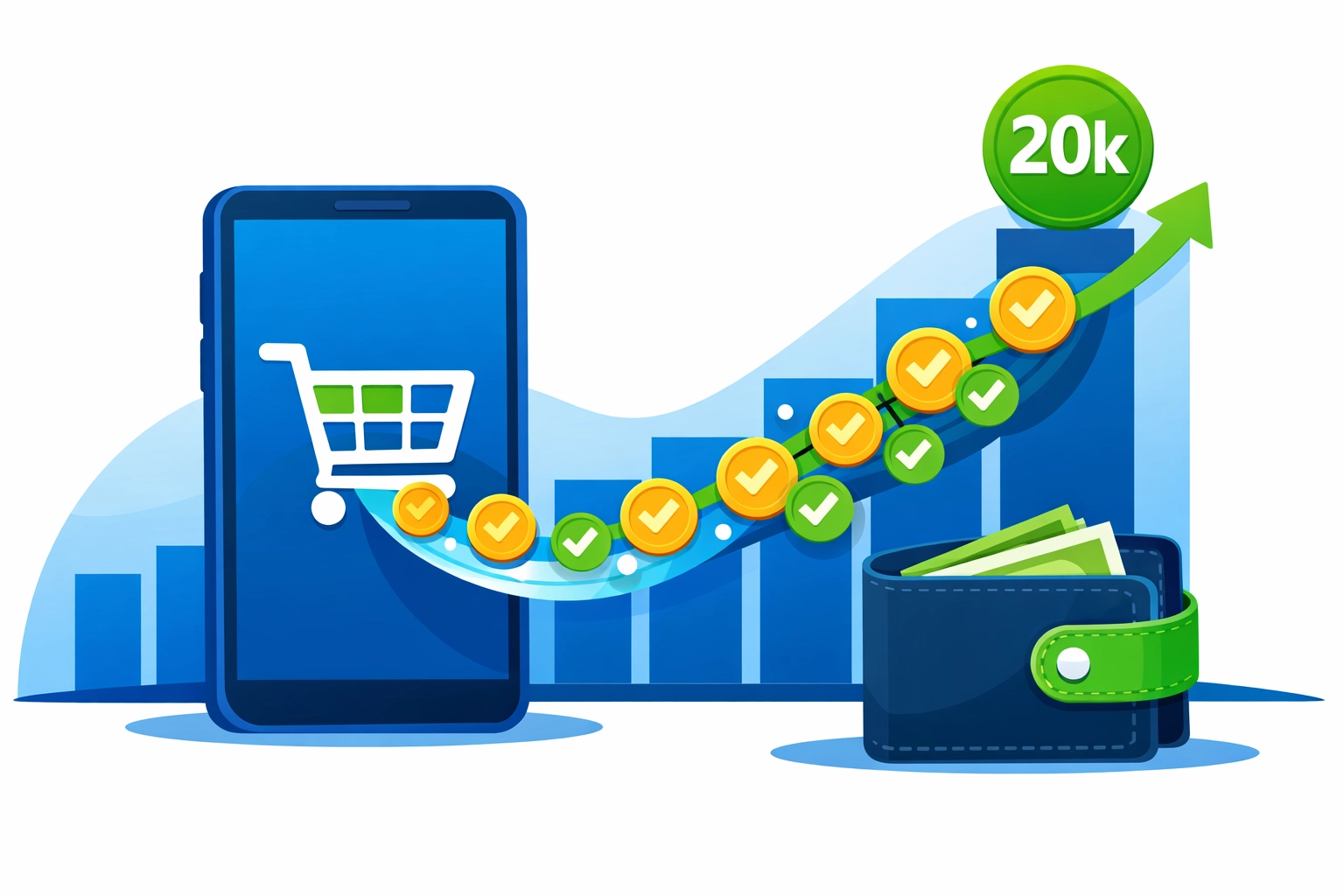 Illustration of digital sales and a bar graph showing the 2026 1099-K tax threshold for side hustles.