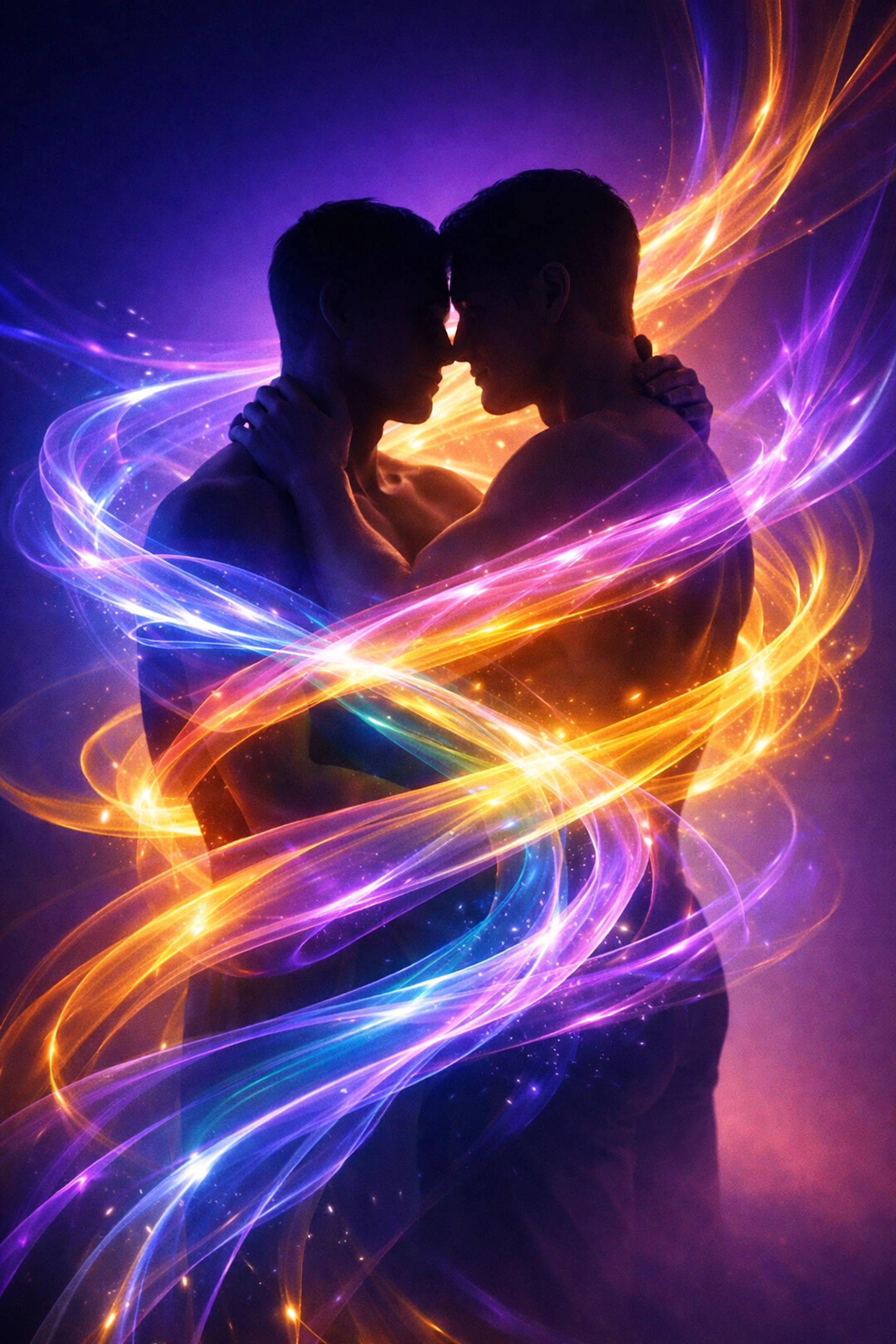 Energy exchange visualization in modern gay tantra spiritual practice