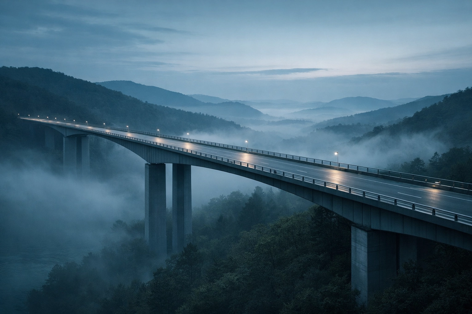 Cinematic North Carolina bridge symbolizing the reach to find buyers when selling a business in NC.