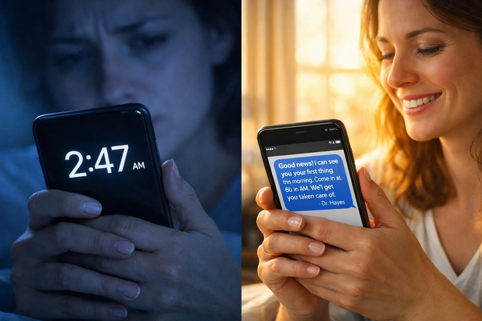 Same-day online prescription response for urgent women's health care needs