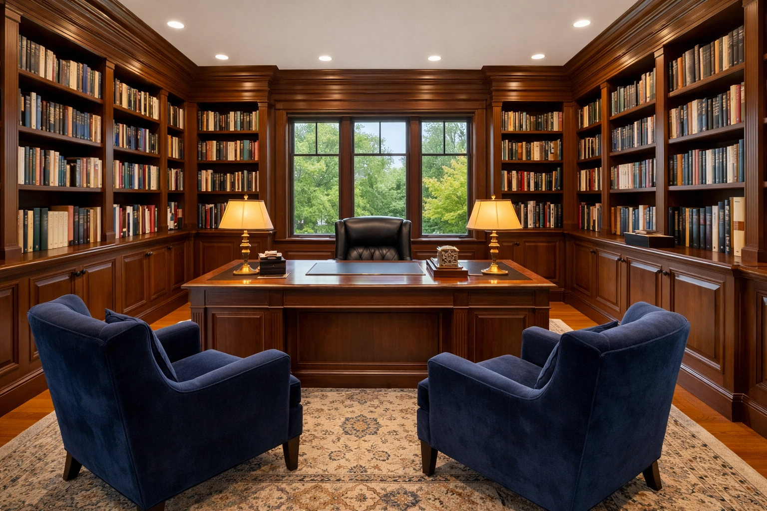 Customized luxury residential cleaning in Hopkinton for a spotless high-end home office.