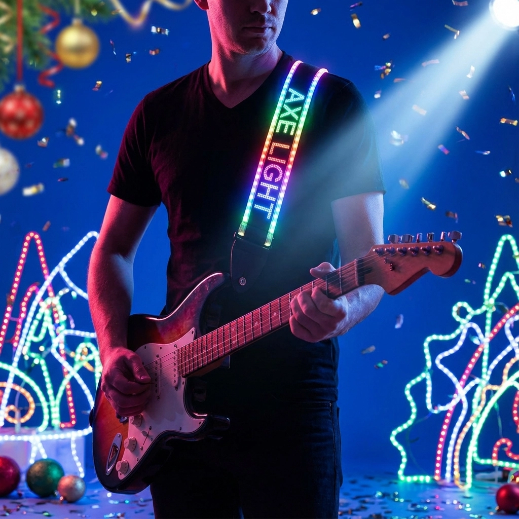 Take the Stage: and the Spotlight: Axe Light Guitar Strap for Electric Holiday Performances