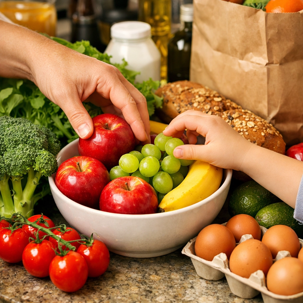 Fresh groceries for a healthy meal provided by family assistance programs New Jersey.