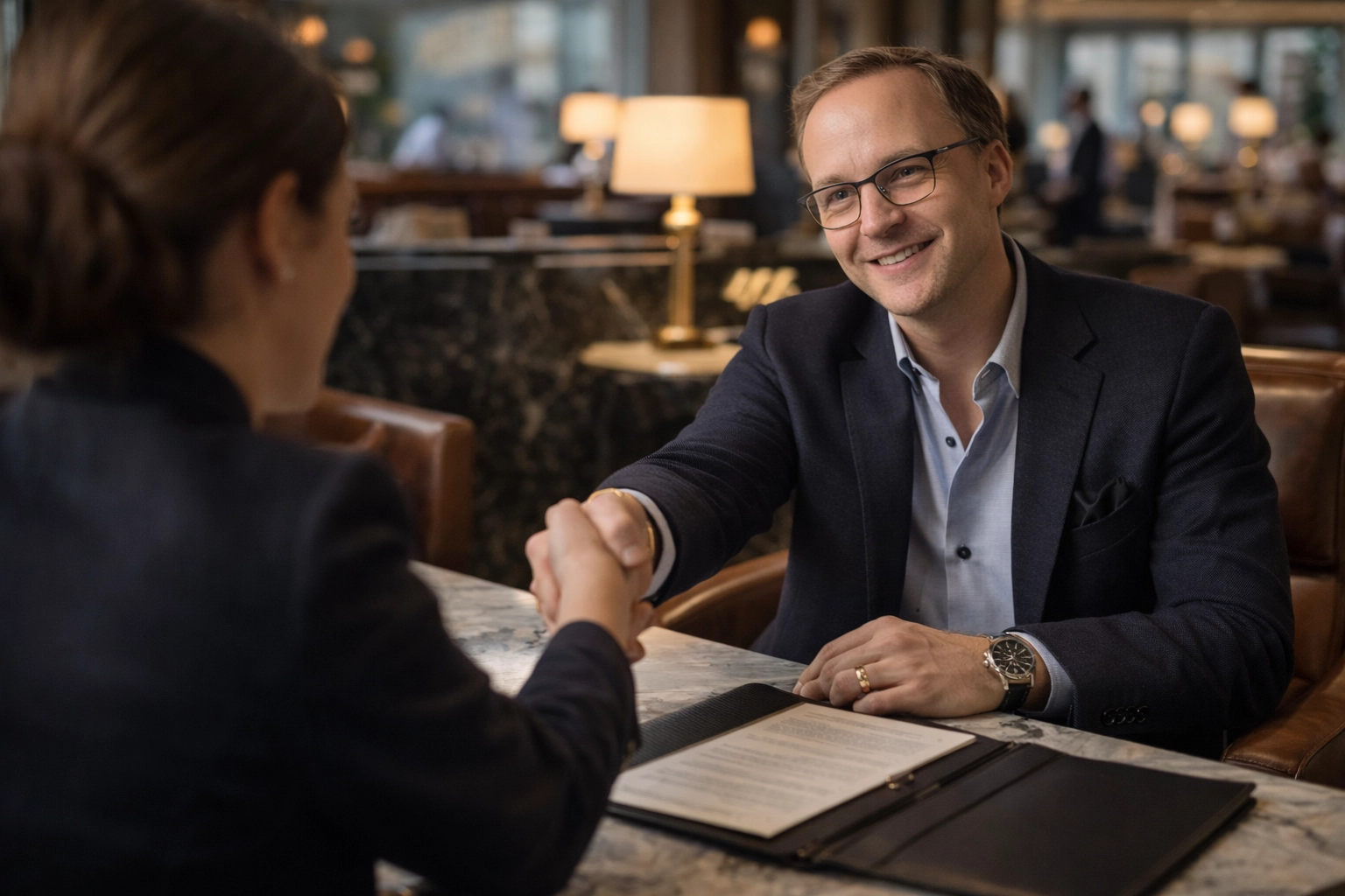 Reuben Avery reviewing band management software in modern business setting