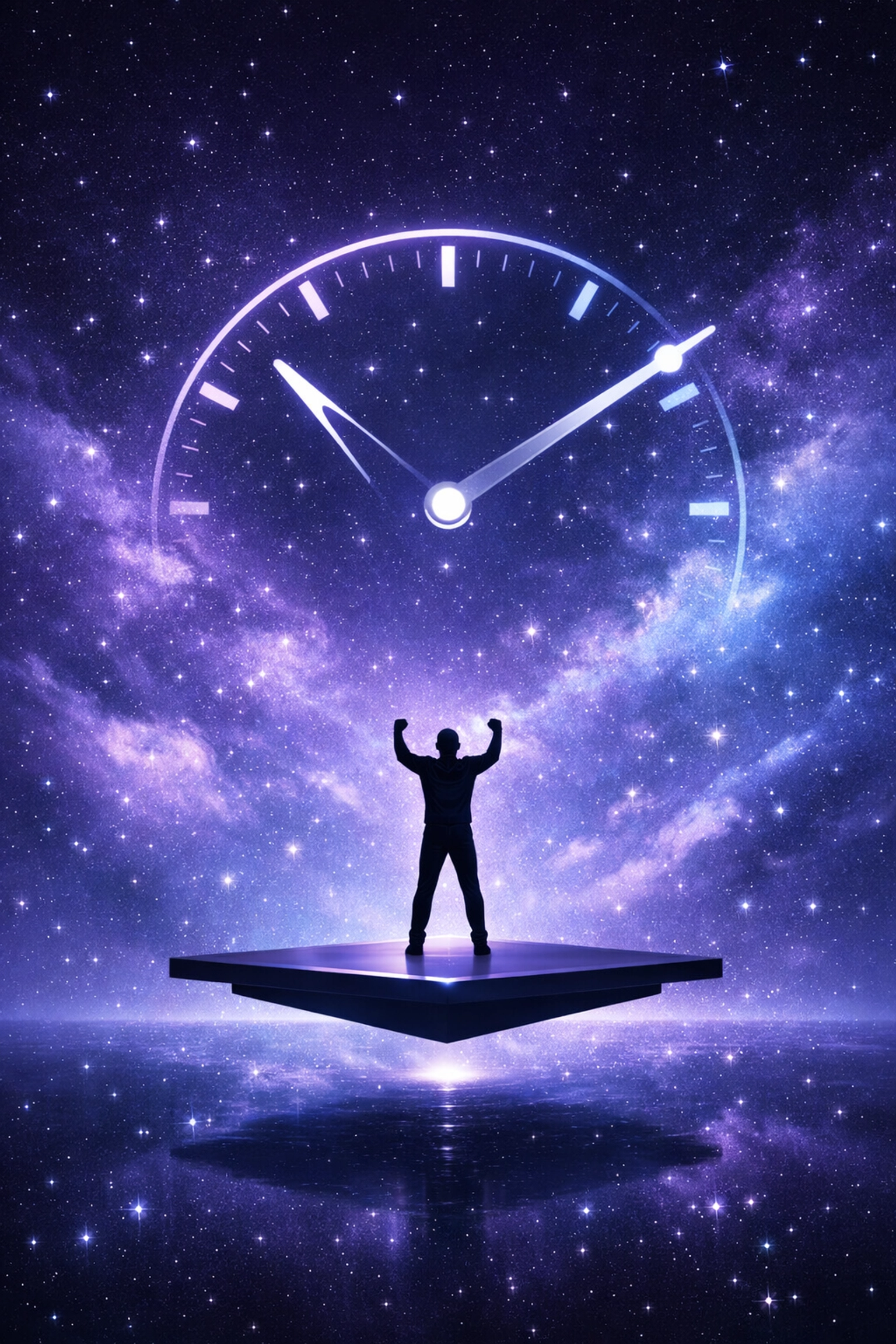 Silhouette of an individual mastering time management through accessible and sensory-friendly technology.