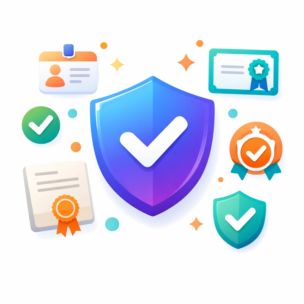 Vetted contractor credentials and verification badges showing professional trust