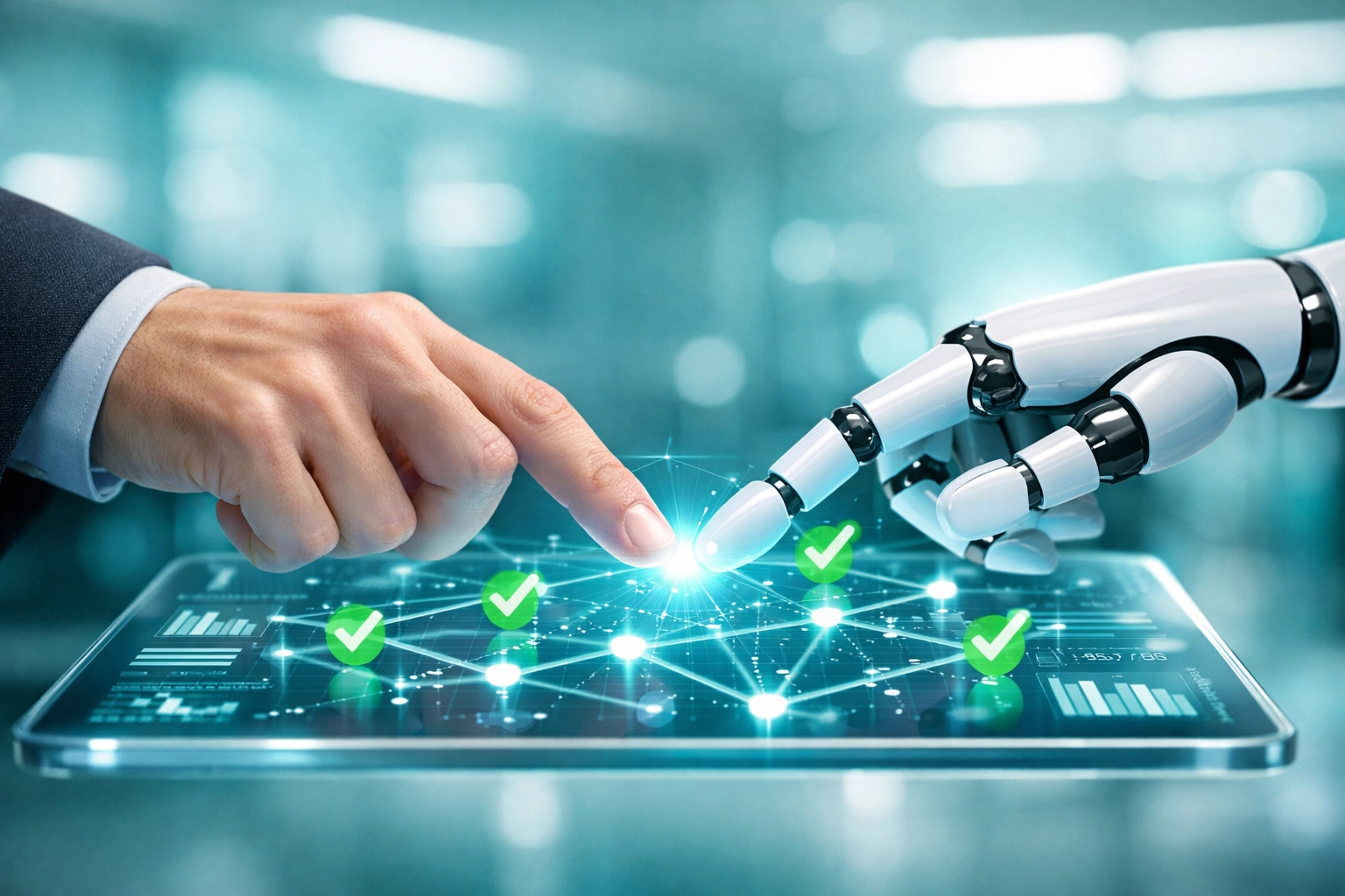 Zusammenarbeit von Mensch und KI-Agenten im Kundenservice zur effizienten Lösung komplexer Support-Fälle.