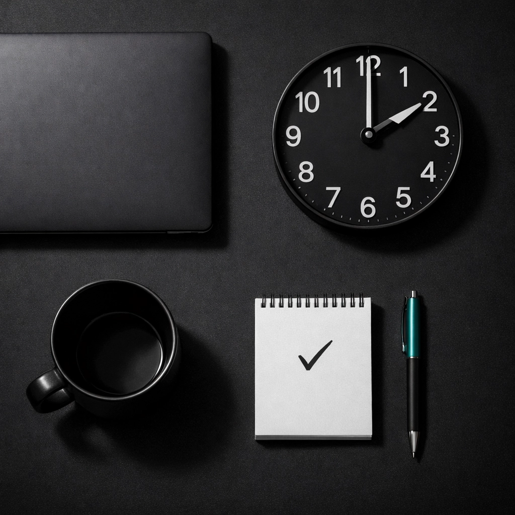 Late-night desk setup showing automated AI SDR prospecting running without human presence