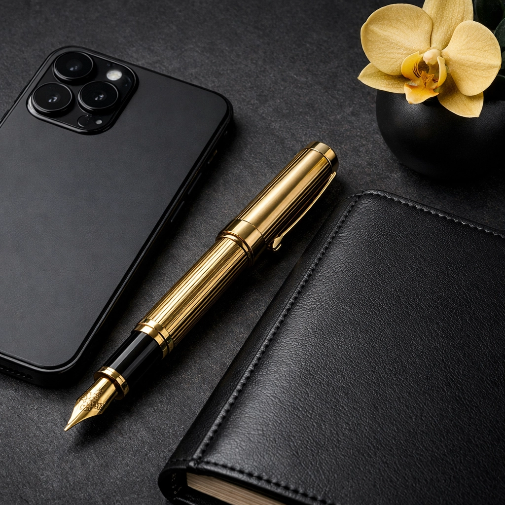 Professional inventory clerk tools including a smartphone and notebook for secure property data collection.