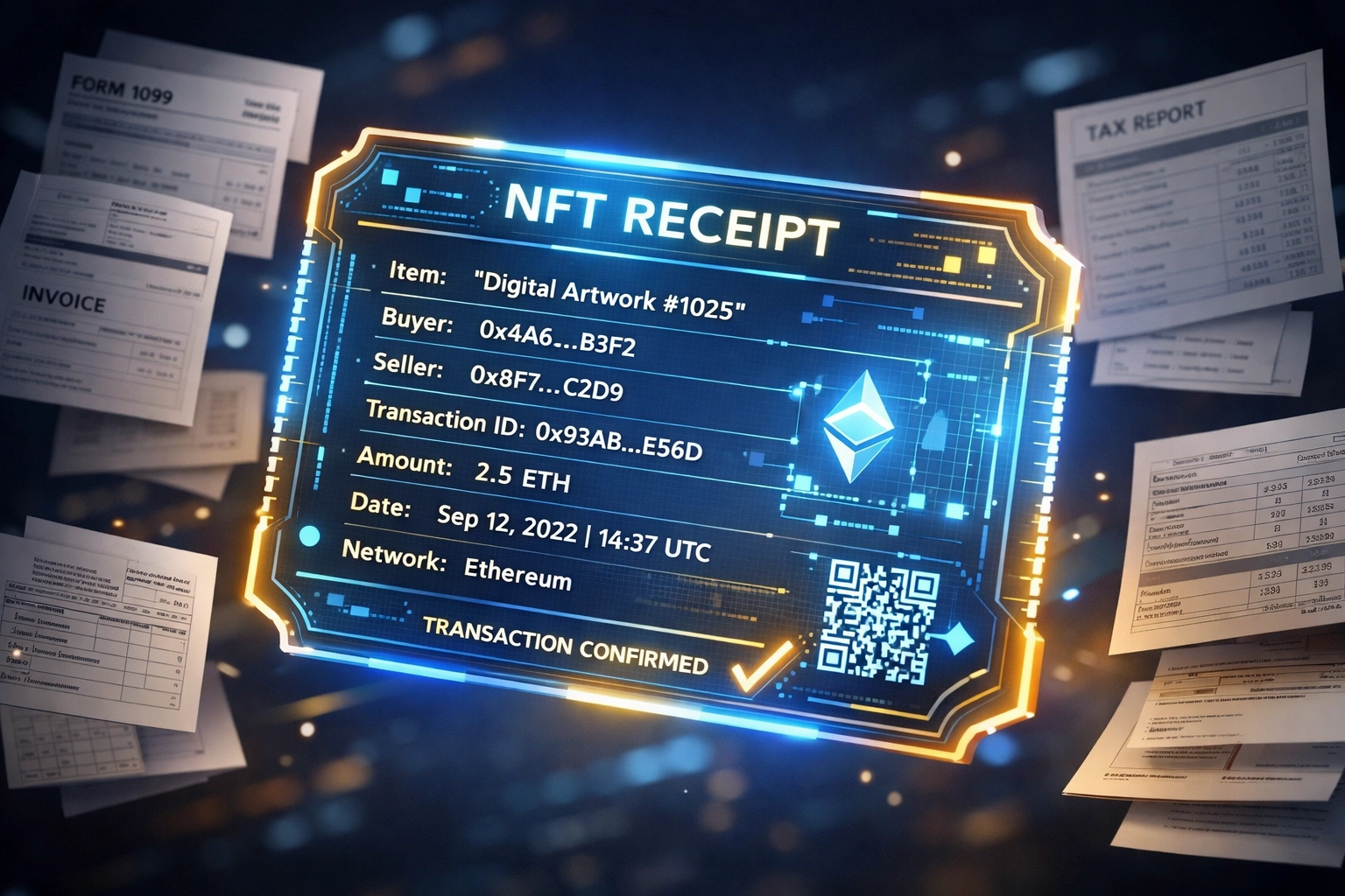 NFT receipt for crypto transaction tax compliance and documentation