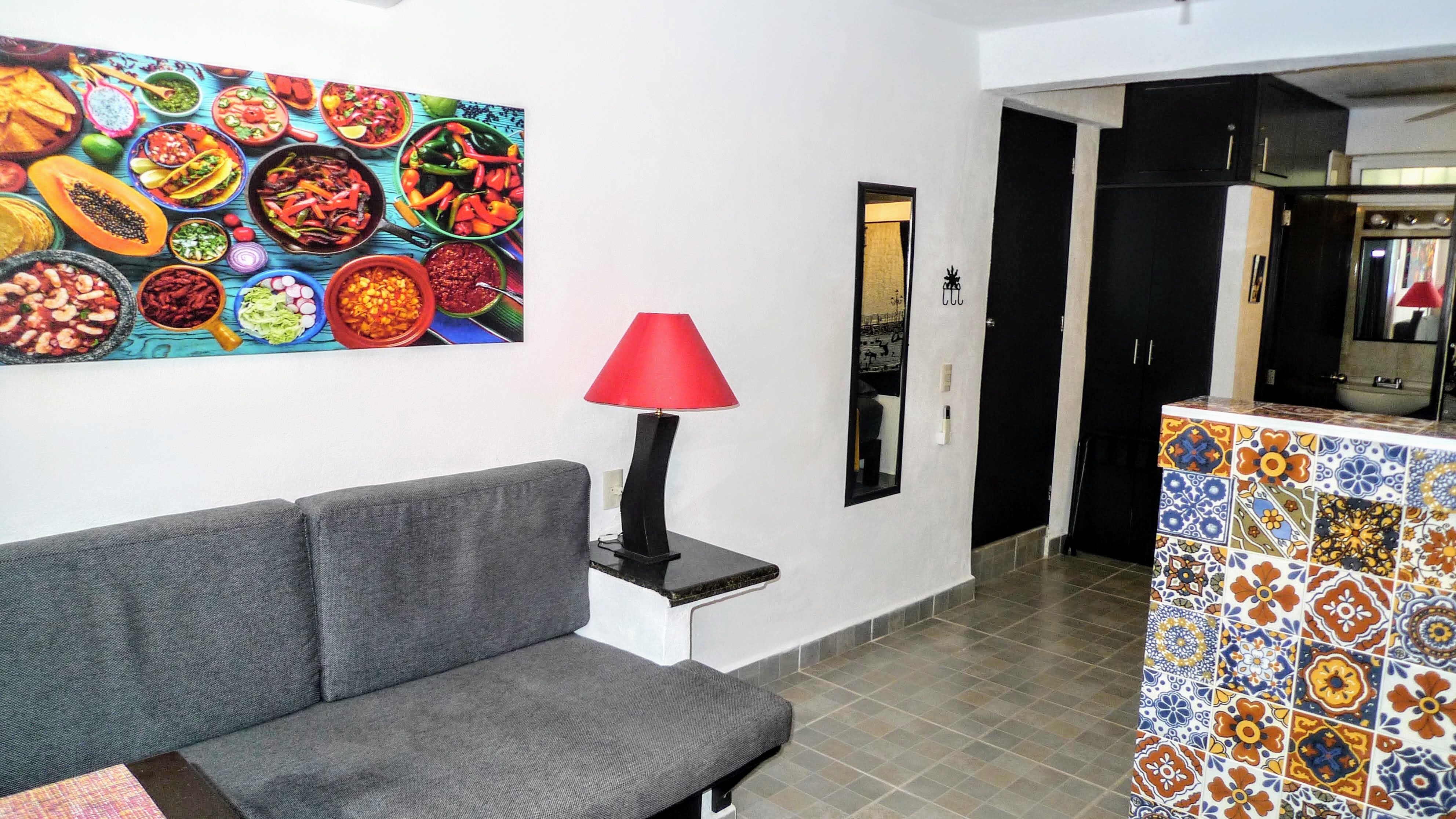 Modern Puerto Vallarta condo living room