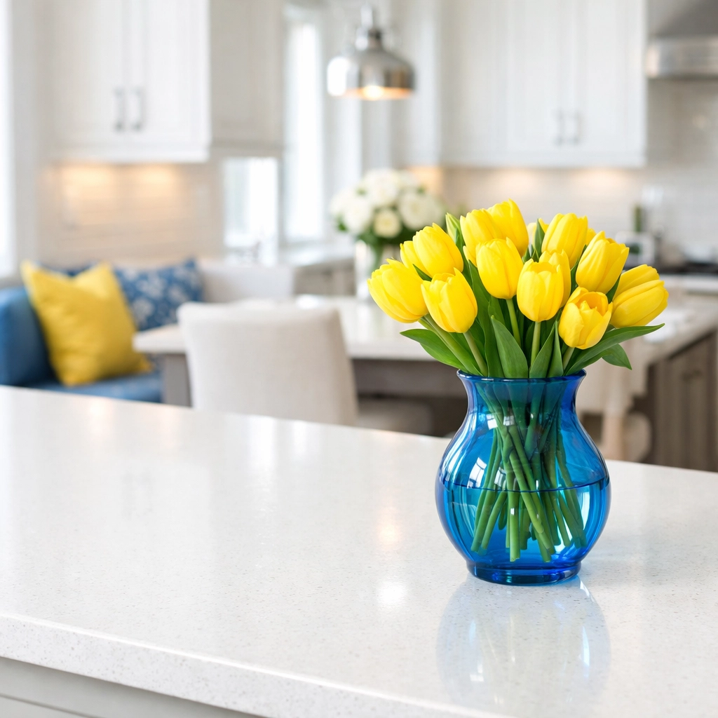 Dust-free kitchen surfaces in a Westford residence promoting a healthy and allergen-free living environment.