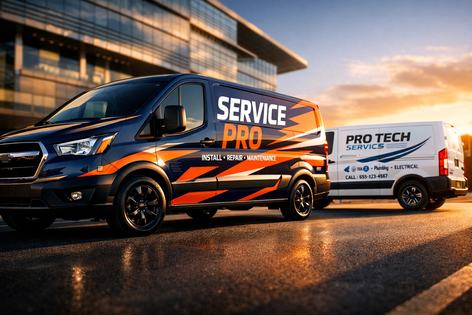 Comparison of full vehicle wraps and strategic car graphics vinyl near me for service fleets in Albany NY.