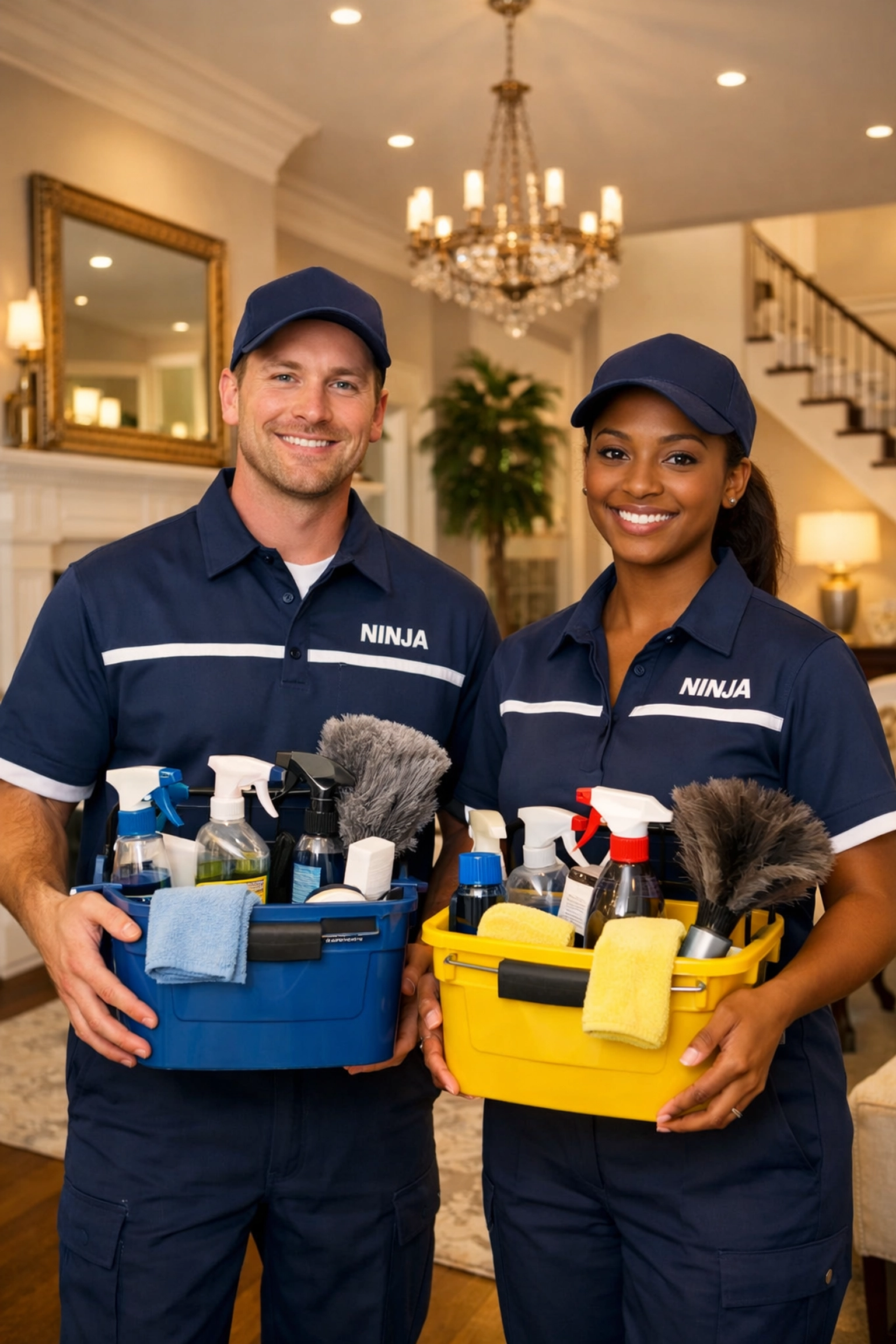 The Cleaning Ninjas team providing reliable residential cleaning Massachusetts services in a Dover living room.