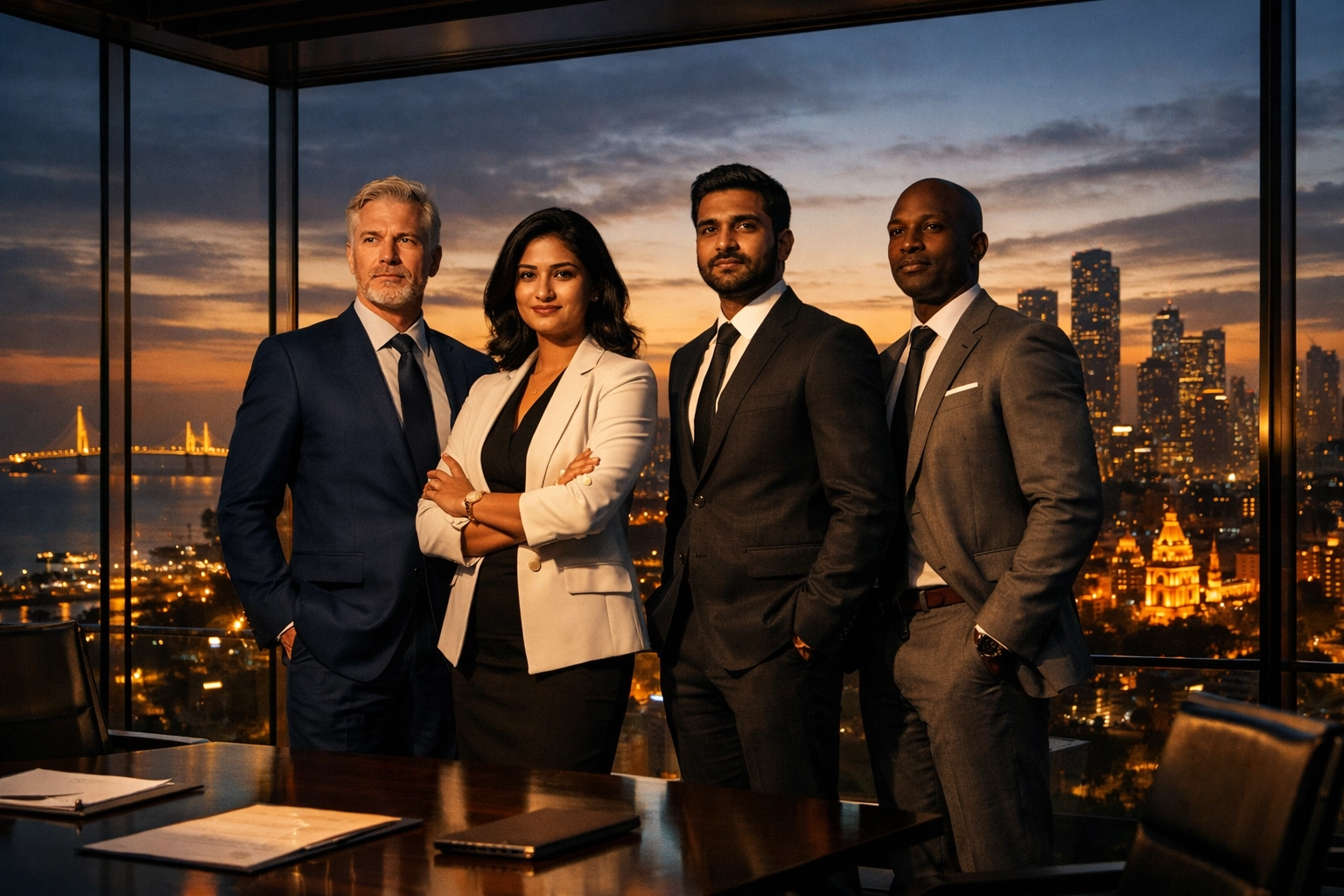 Diverse business team unified in a boardroom, showcasing core entrepreneur success habits.