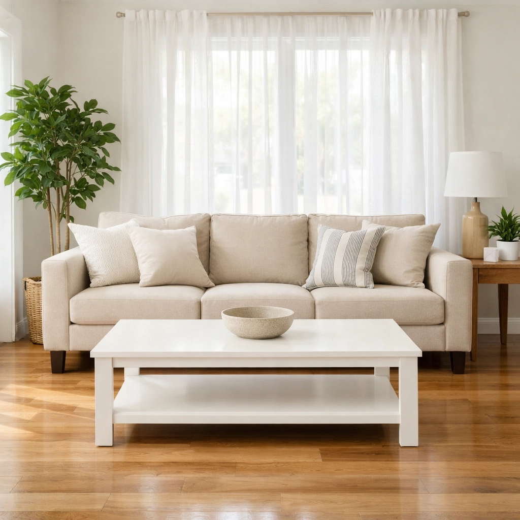 Professionally staged living room showing decluttered space for Columbia home sellers