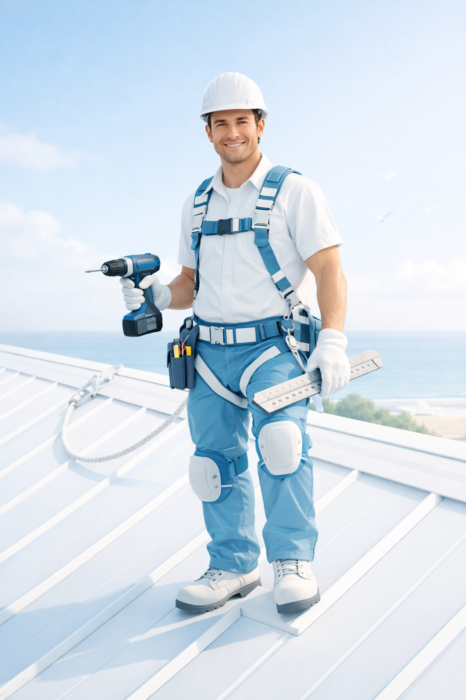 Professional roofers Sydney performing a safe metal roof inspection and repair service.