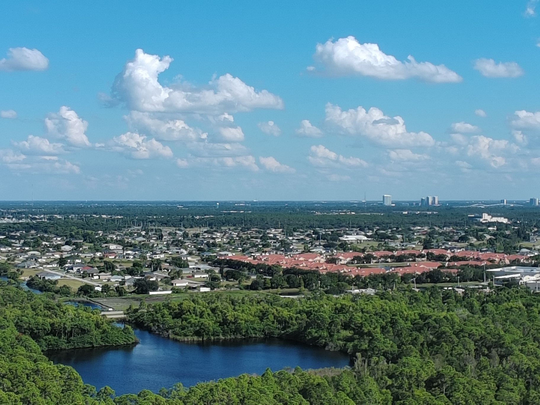 High-resolution aerial view of suburban residential area