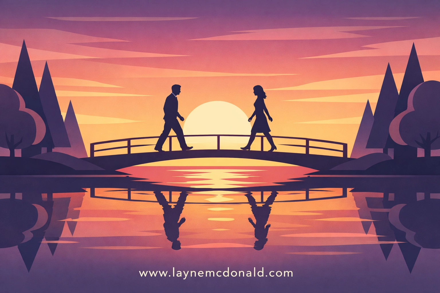 Two church leaders meeting on bridge representing reconciliation and conflict resolution