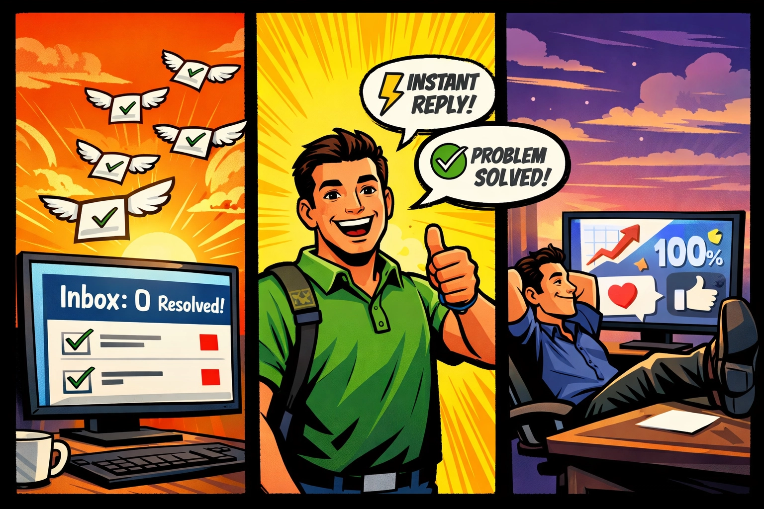 AI automation resolving support tickets throughout the day without human intervention