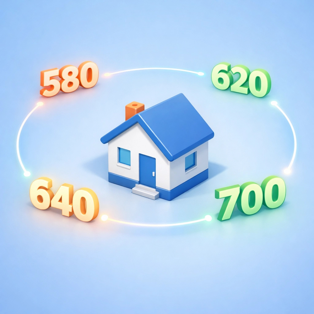 Requisitos de score de crédito para comprar casa con diferentes tipos de préstamos hipotecarios