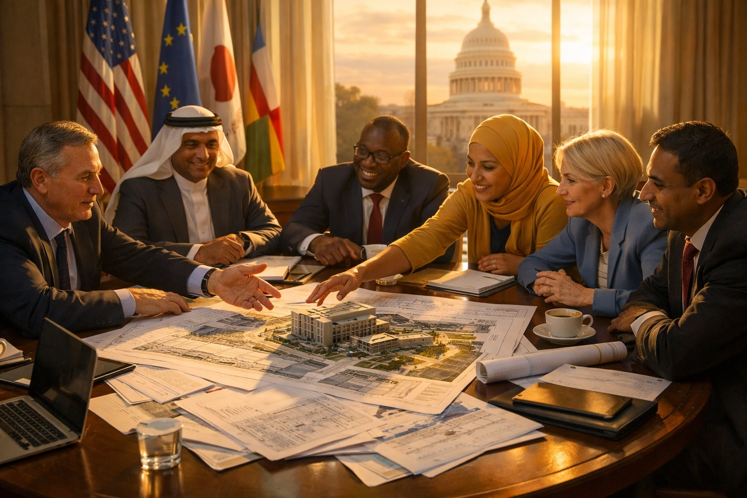 International delegates planning Gaza reconstruction aid and humanitarian relief efforts