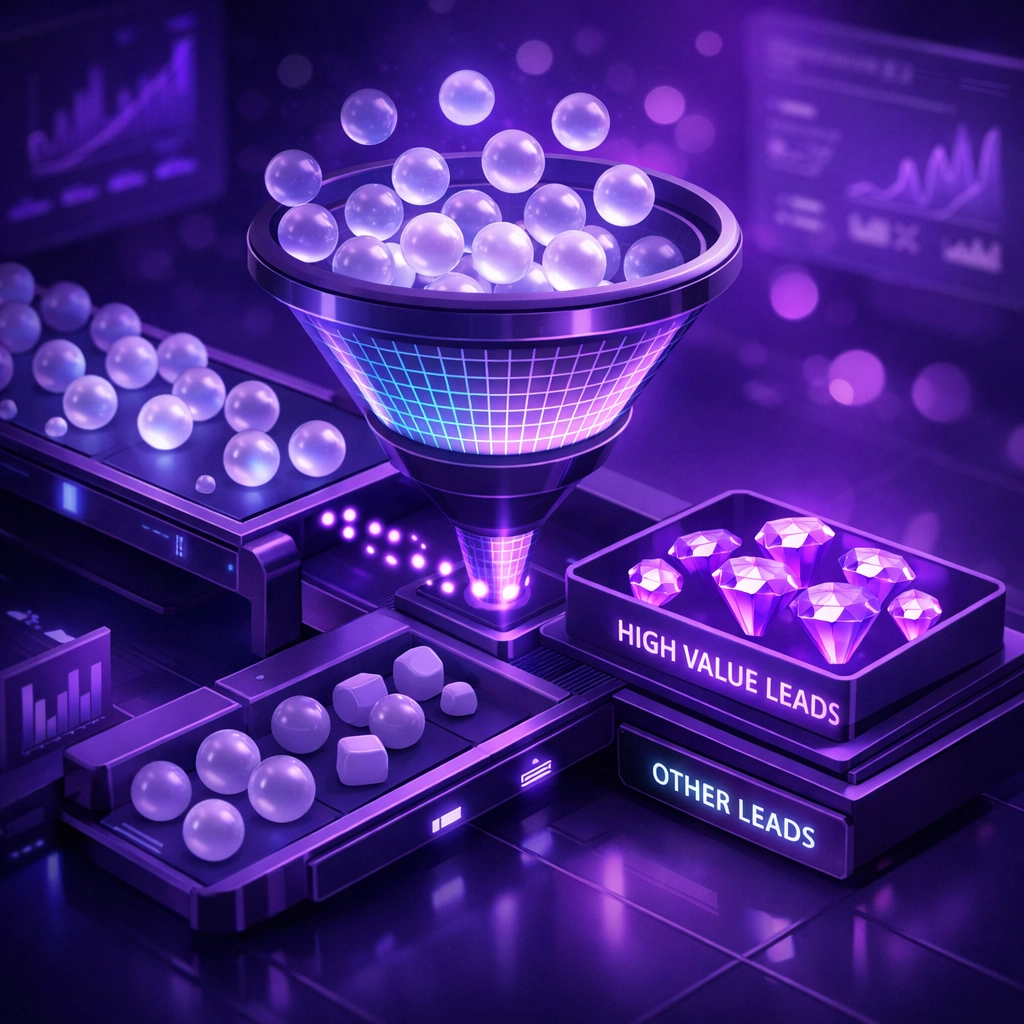 Intelligent lead prioritization dashboard highlighting high-value leads with AI.