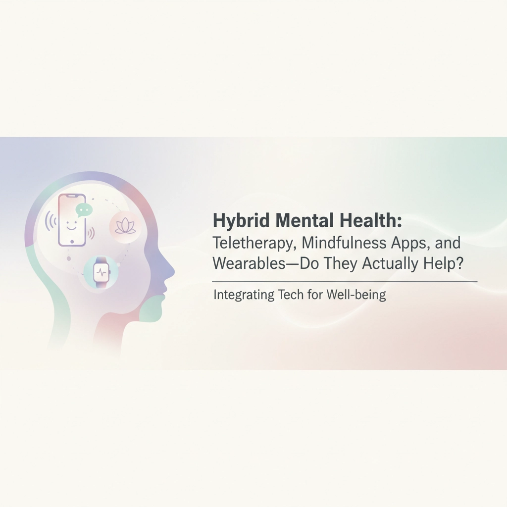 Hybrid Mental Health: Teletherapy, Mindfulness Apps, and Wearables, Do They Actually Help?