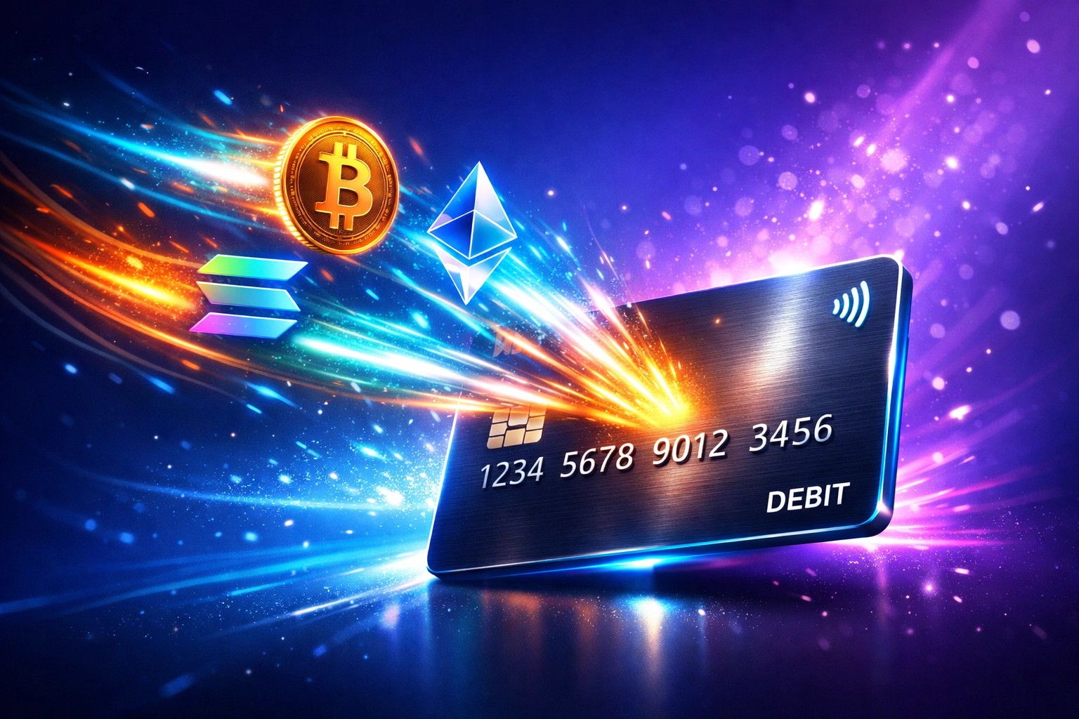 Push-to-card crypto payment feature converting digital currencies directly to debit card spending