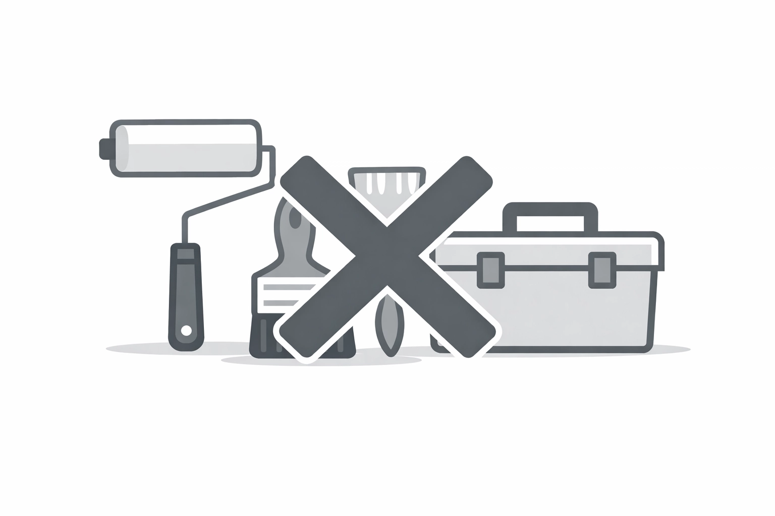 DIY home repair tools with caution symbol for Portland sellers preparing house for sale