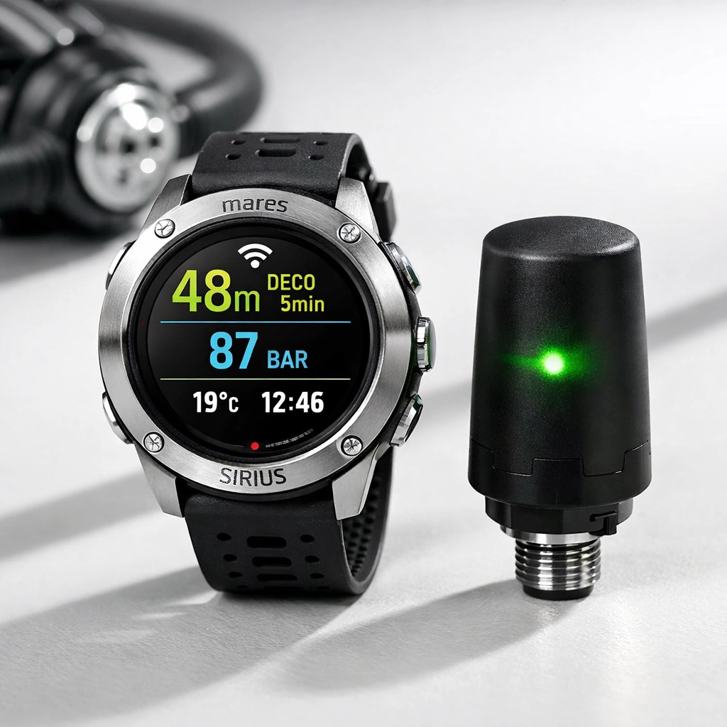 Mares Sirius mit LED Tank Module 2.0 für schlauchlose Luftintegration