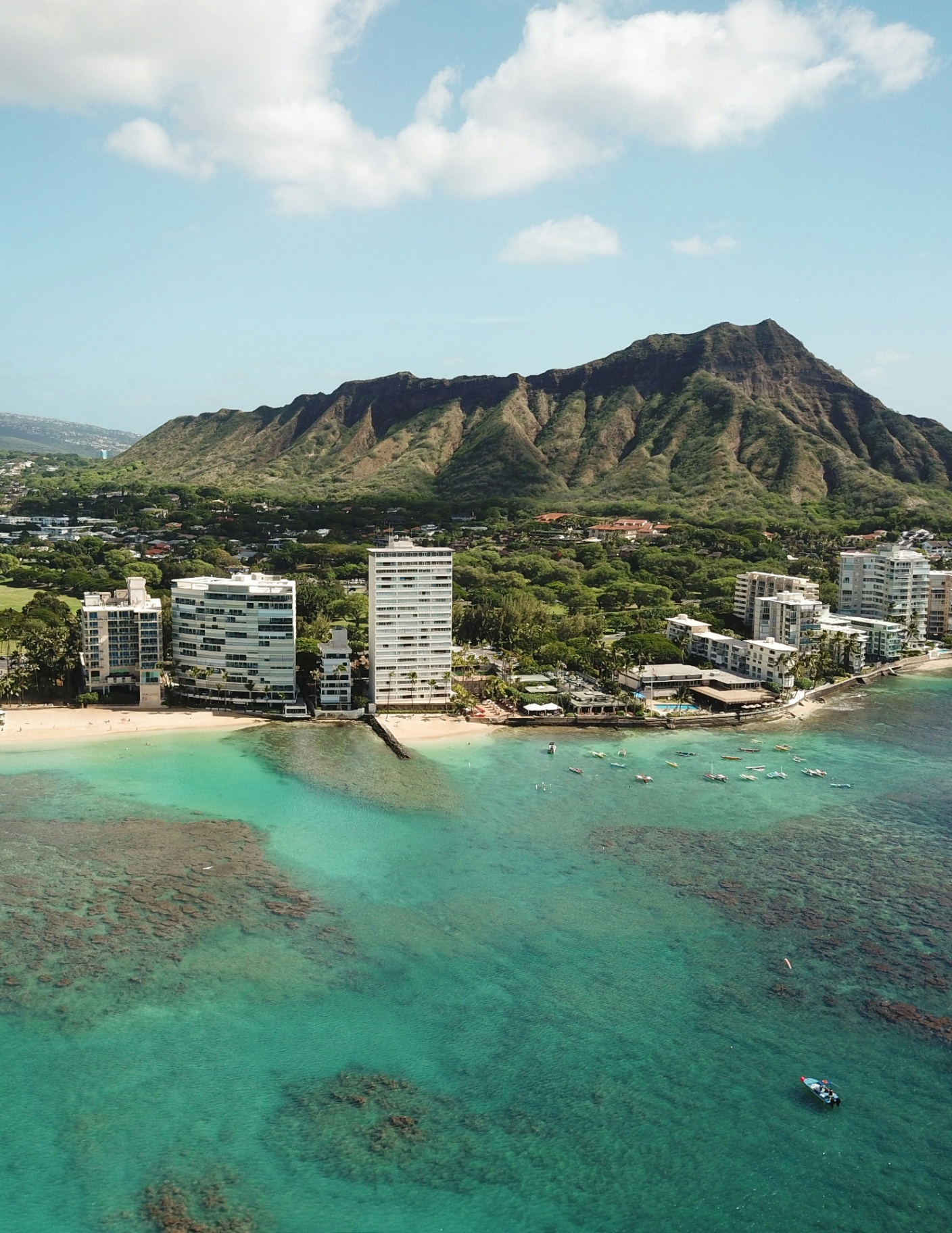 Waikiki Beach and Diamond Head Aerial