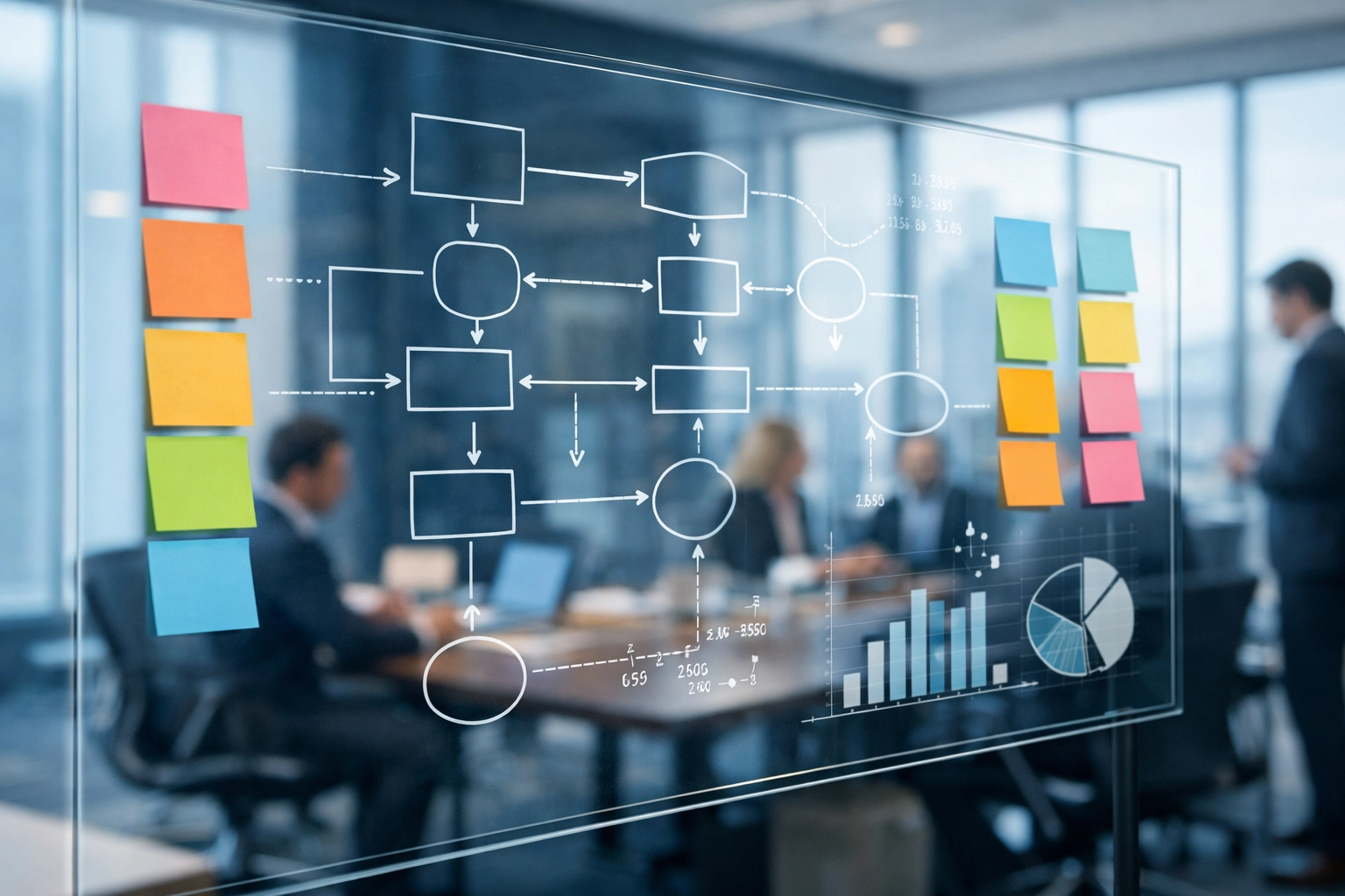 Marketing and sales team collaboration board mapping unified funnel strategy and lead routing