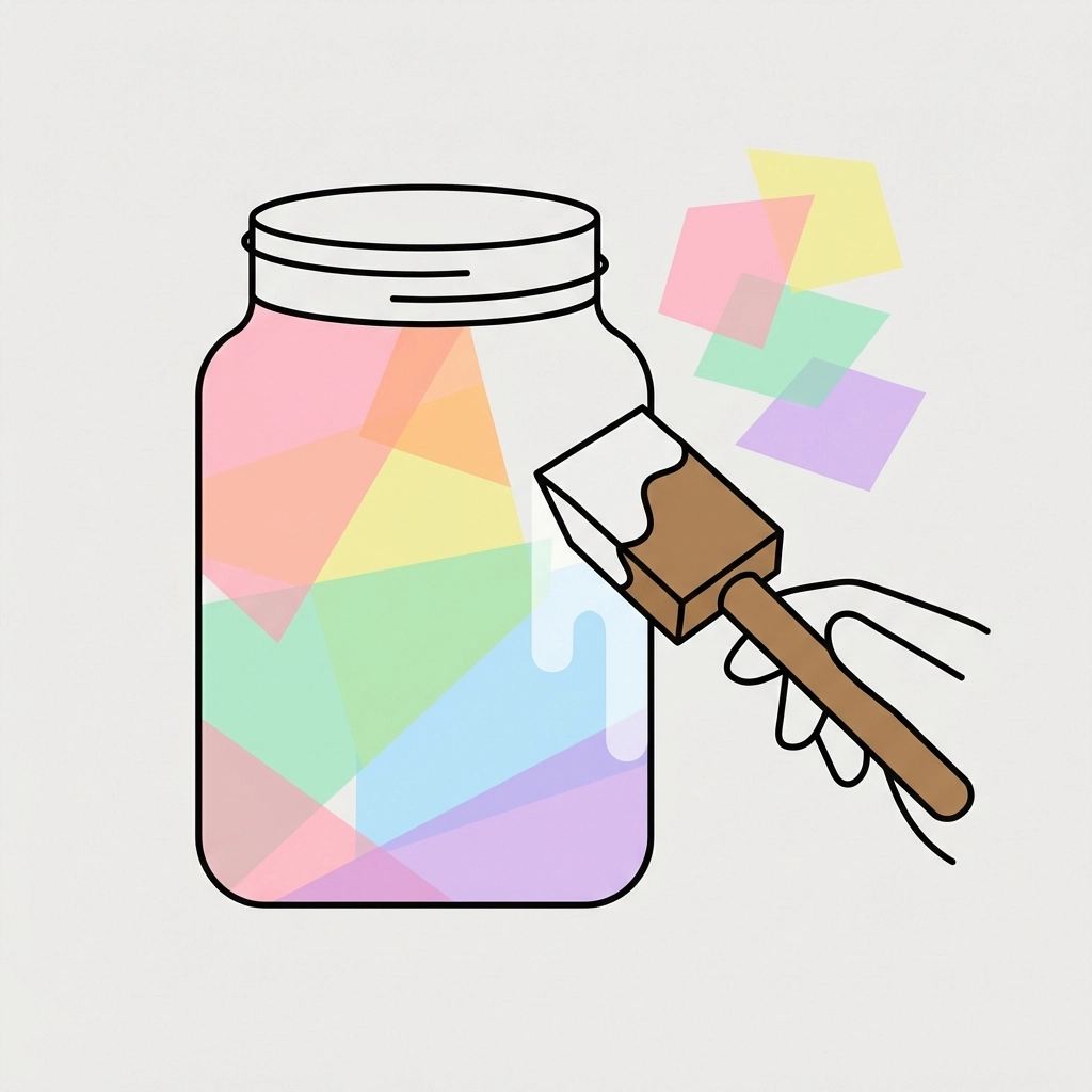 Applying tissue paper to a mason jar with adhesive, demonstrating lantern decorating technique