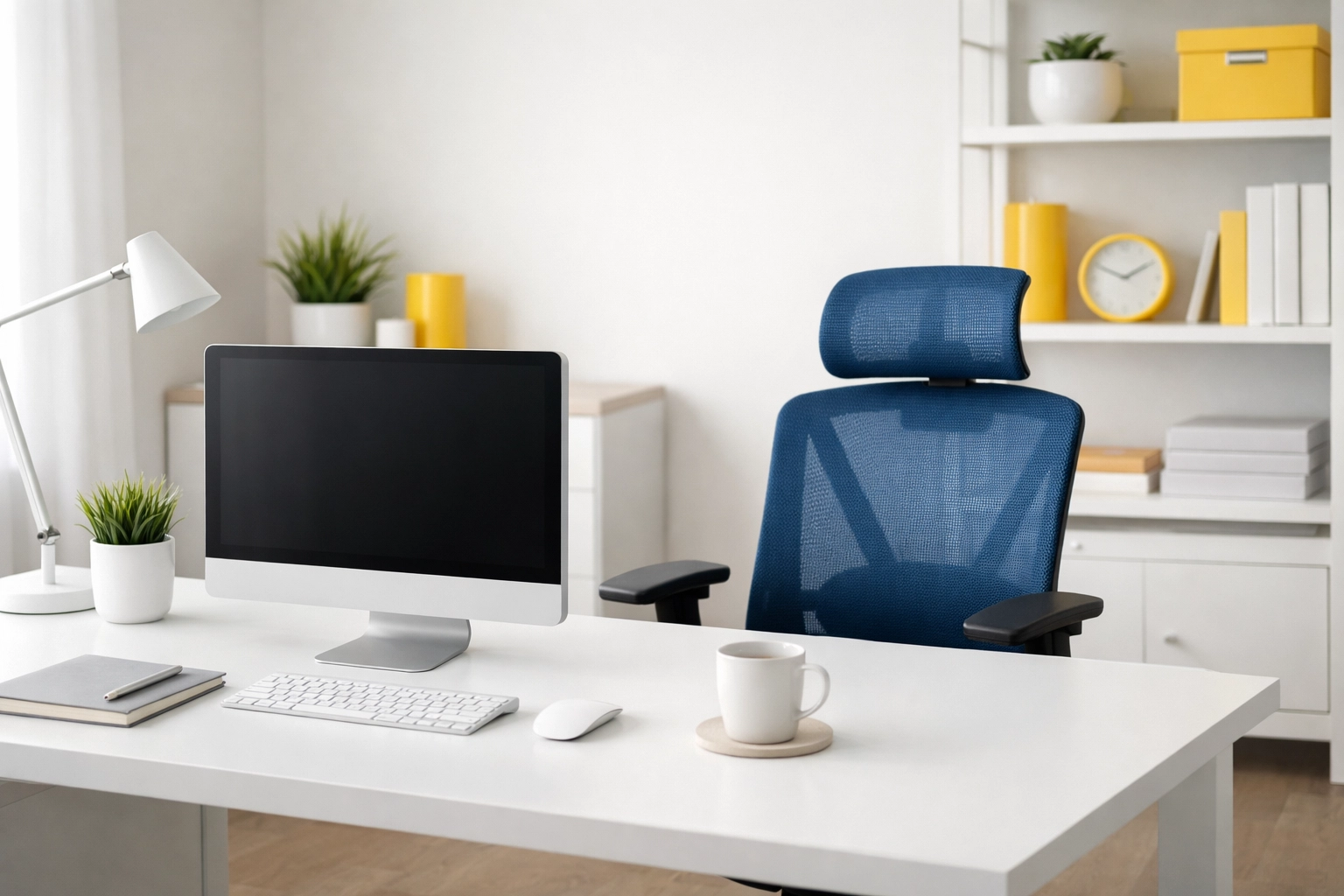 Organized and dust-free home office in Fitchburg after a professional house cleaning service.