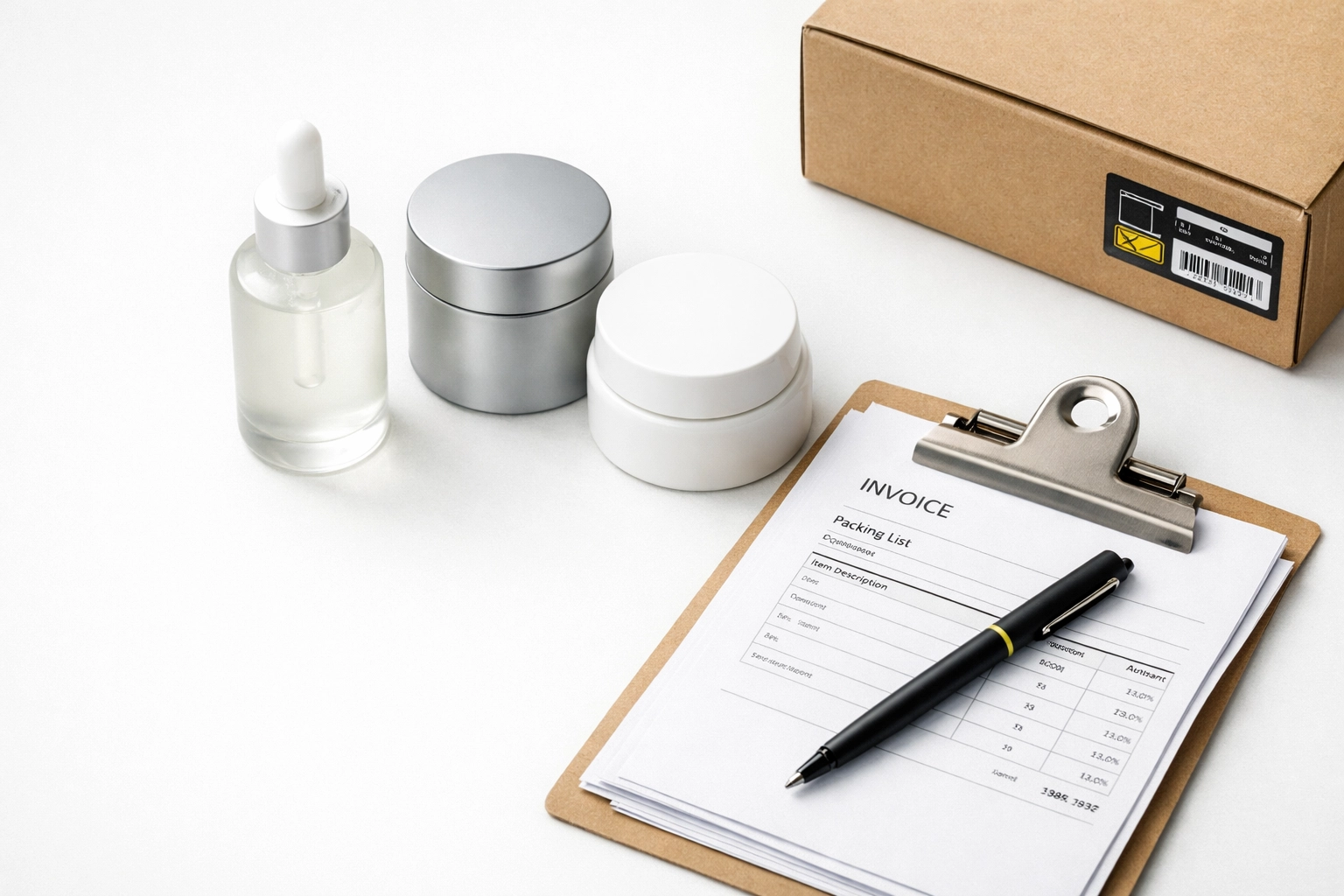 Korean skincare wholesale inventory with official invoices and shipping documents for Amazon.