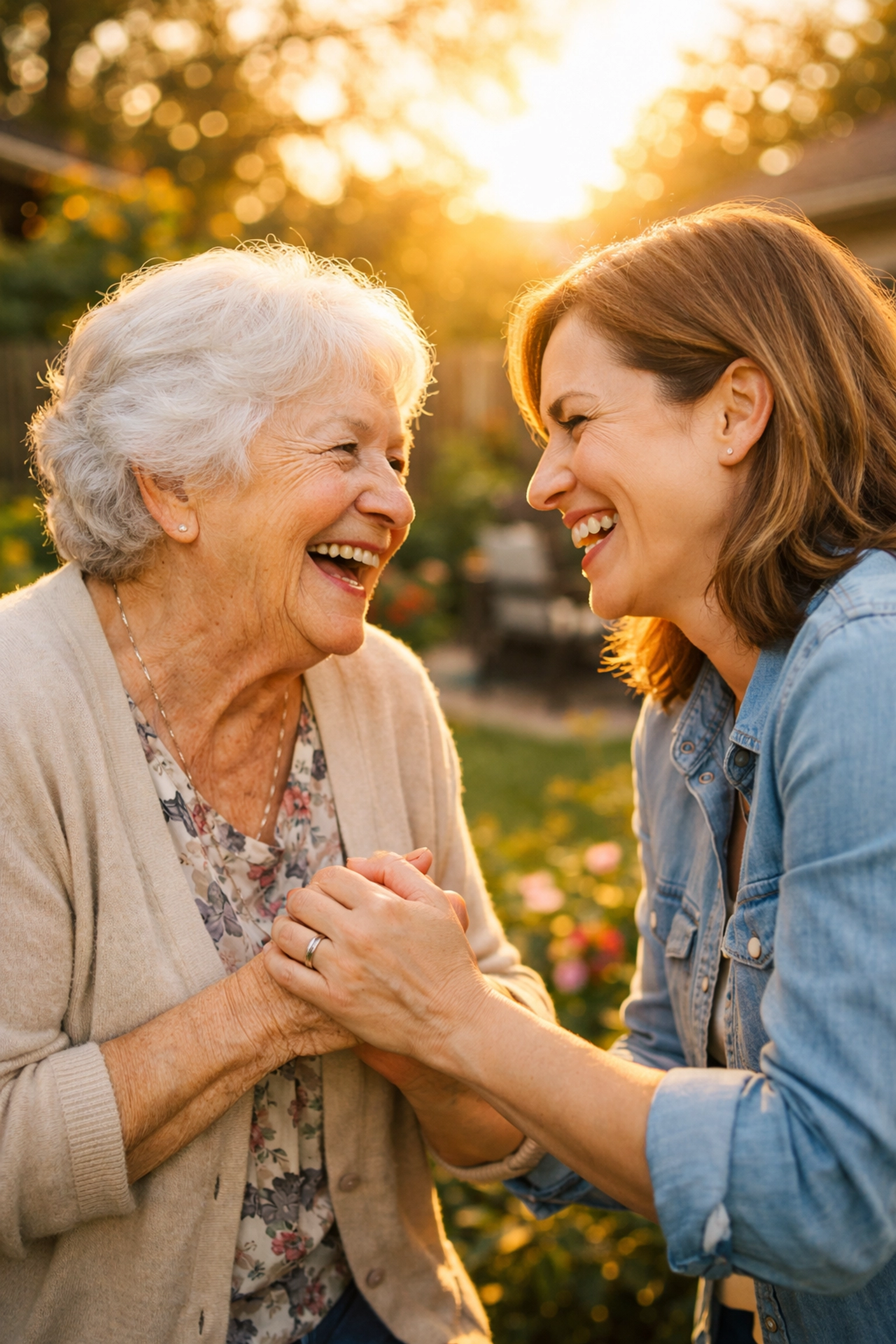 A senior woman and her daughter enjoying peace of mind thanks to final expense insurance protection. A senior woman and her daughter enjoying peace of mind thanks to final expense insurance protection.