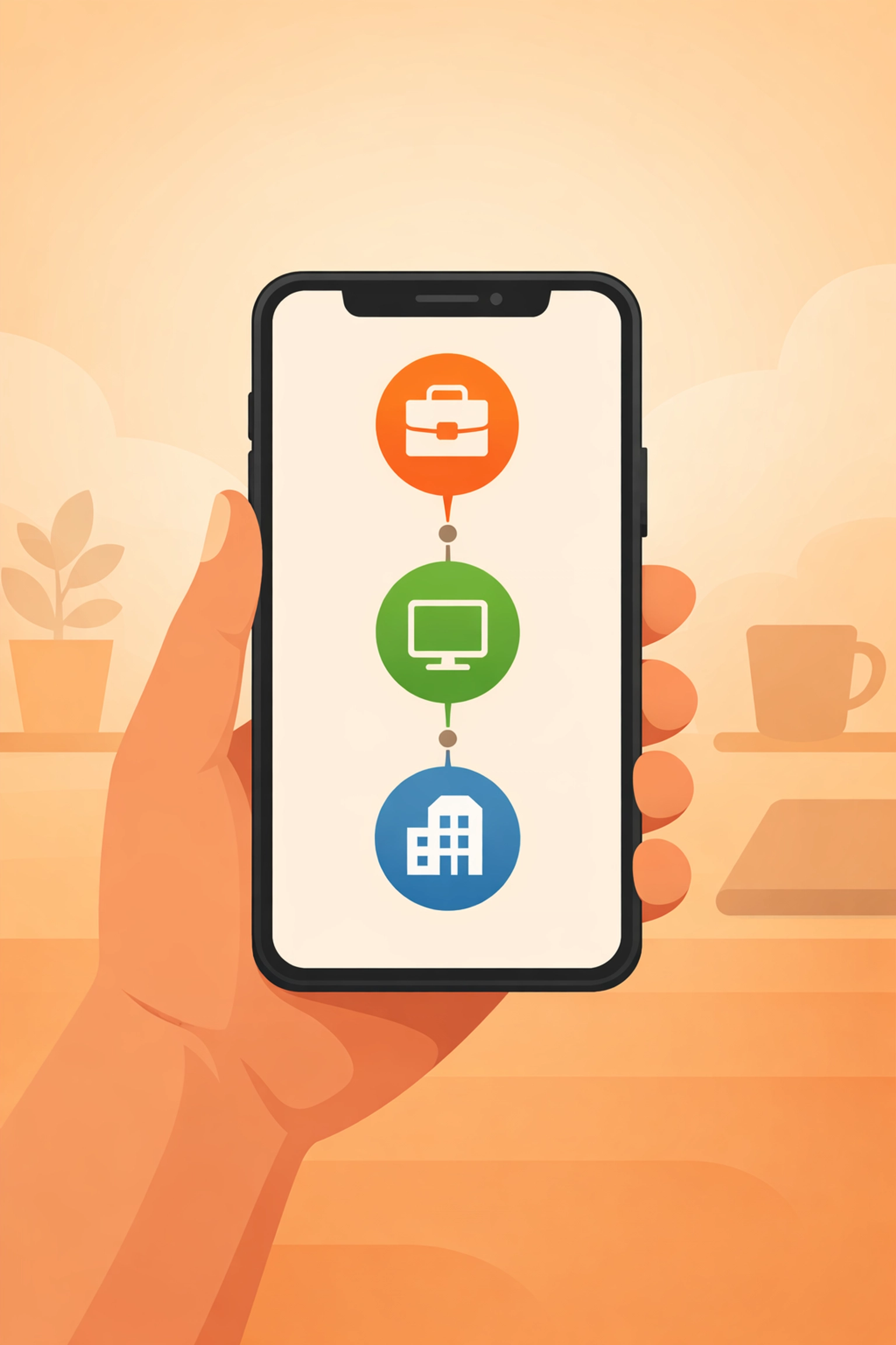 Simple photo timeline app on a smartphone for tracking construction project progress.