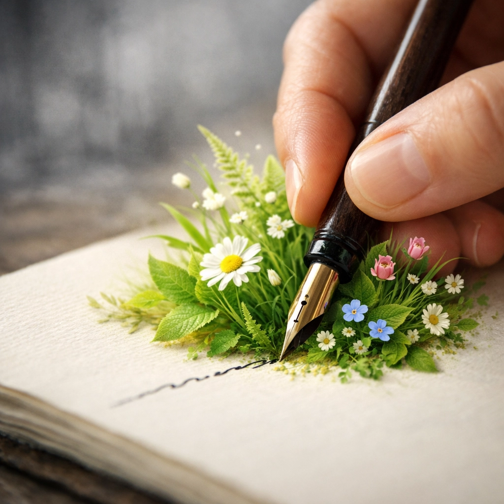 Detailed view of hand journaling on paper to create a grounding habit for anxiety relief.