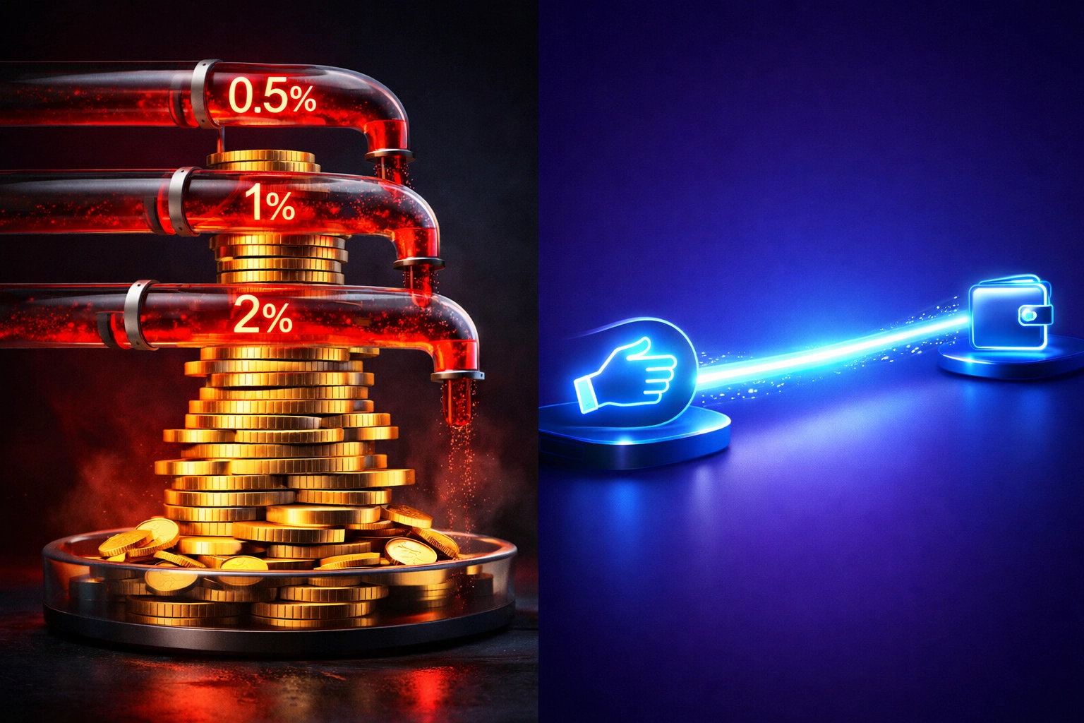 Legacy crypto processor fees versus Larecoin gas-only payment model comparison