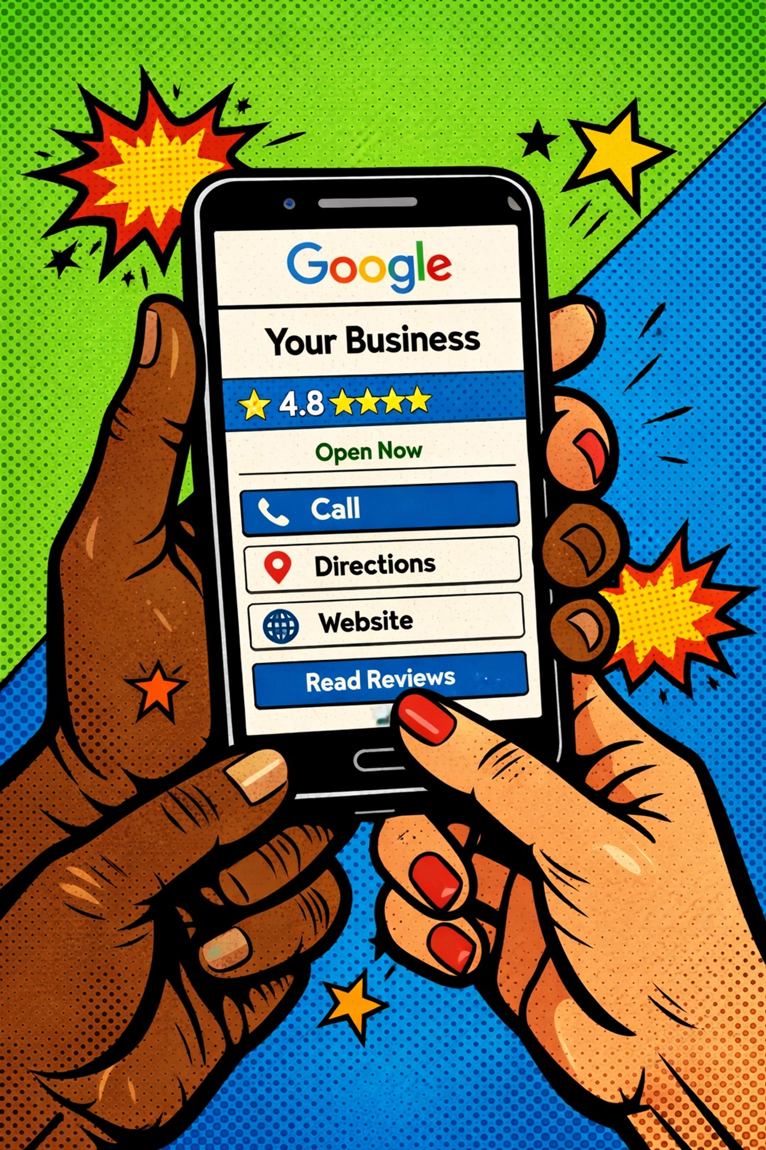 Google Business Profile on smartphone for local service business marketing automation