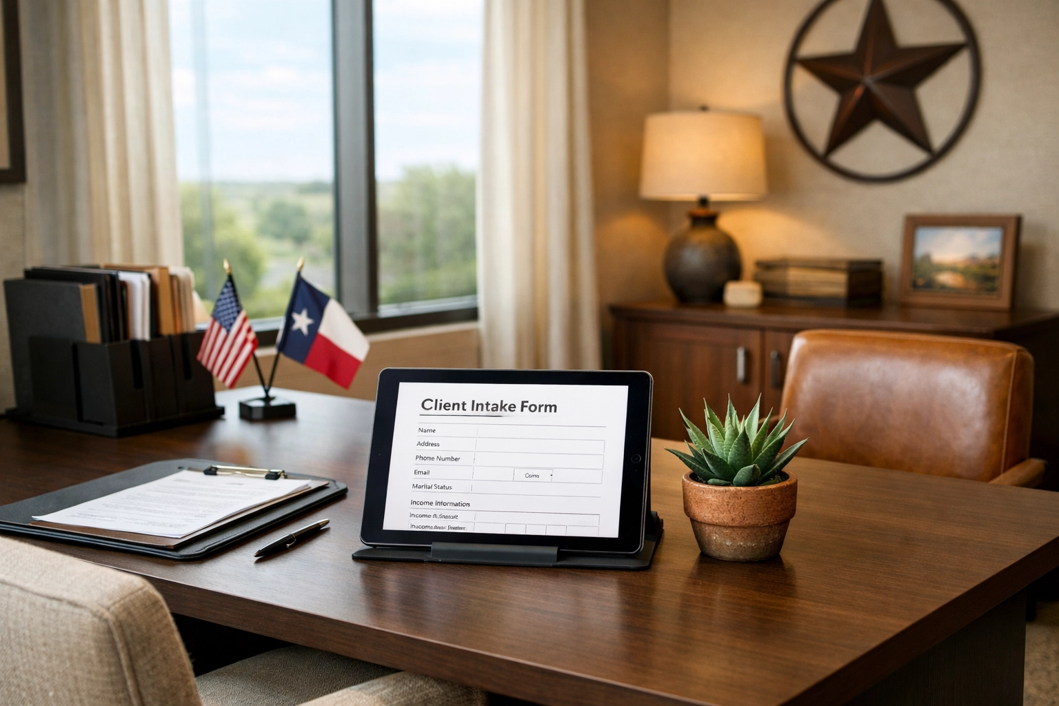 Modern tax office client intake area with digital systems for efficient ERO operations