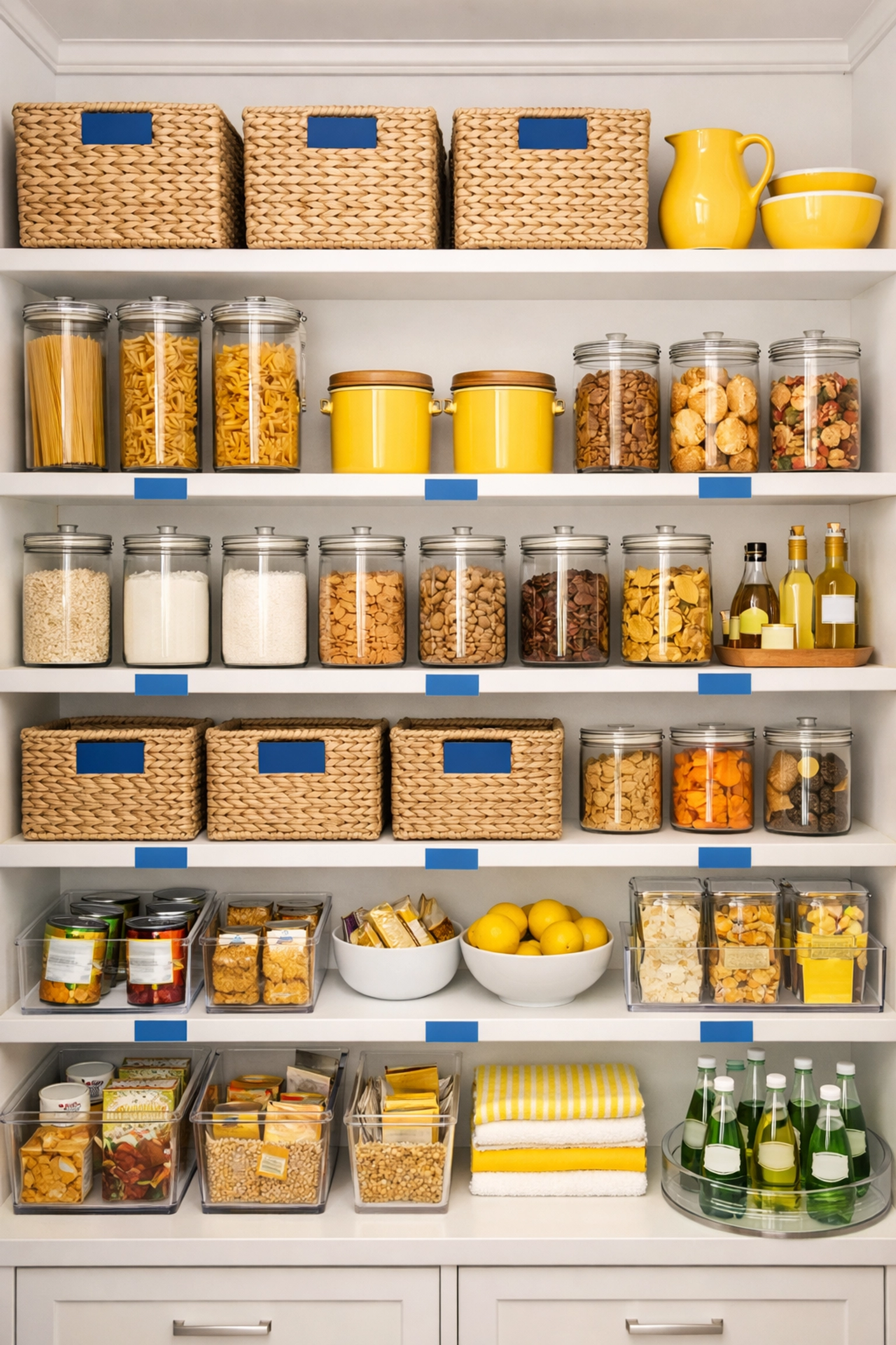 Organized luxury pantry in Newton MA showcasing the results of professional cleaners.