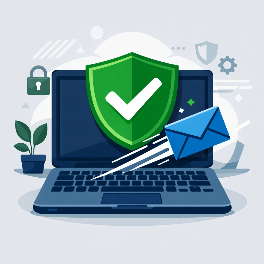 Secure e-file icon on a laptop screen representing safe and fast electronic tax return submission in New Haven.