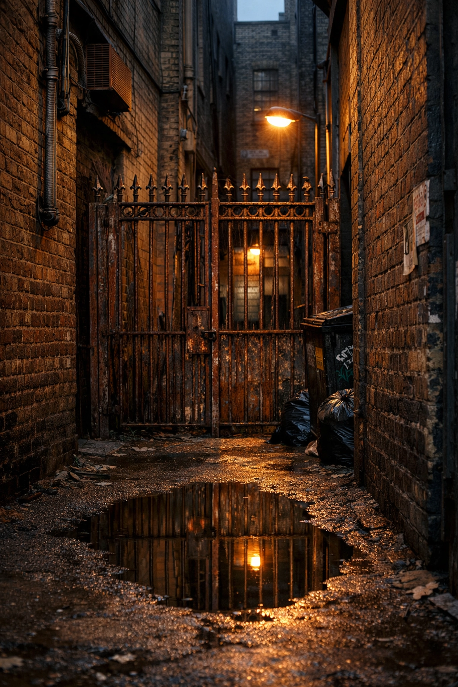 Atmospheric urban alleyway in London, a perfect example of industrial photography locations and textures.