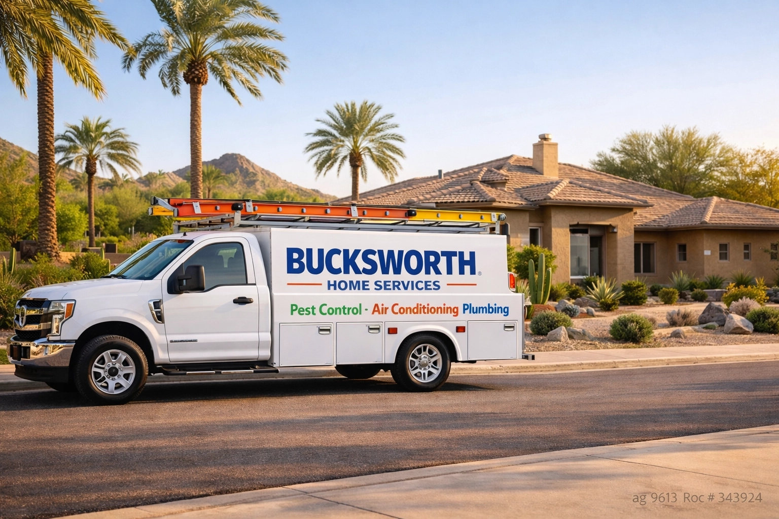 Bucksworth Home Services van providing AC maintenance in Phoenix, Paradise Valley, and Ahwatukee.